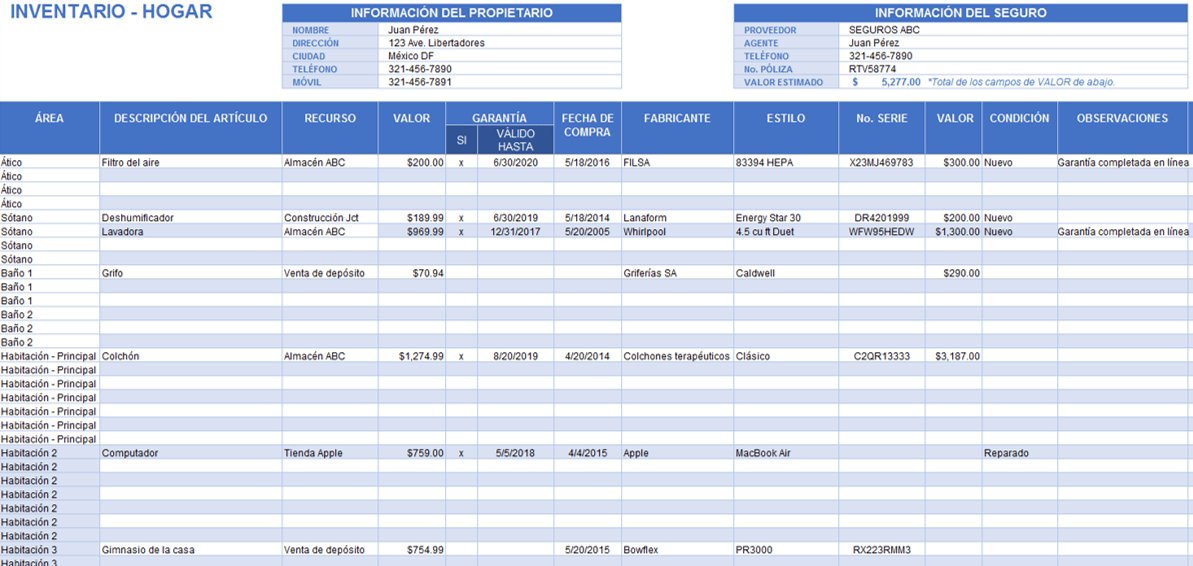 Plantillas gratis de inventario en Excel Smartsheet