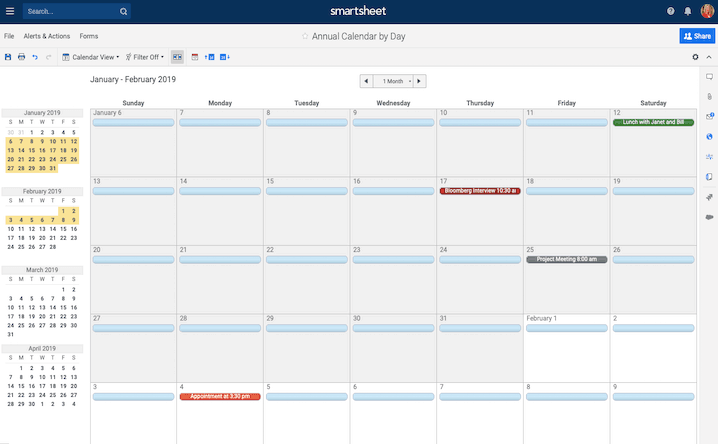 Calendar View