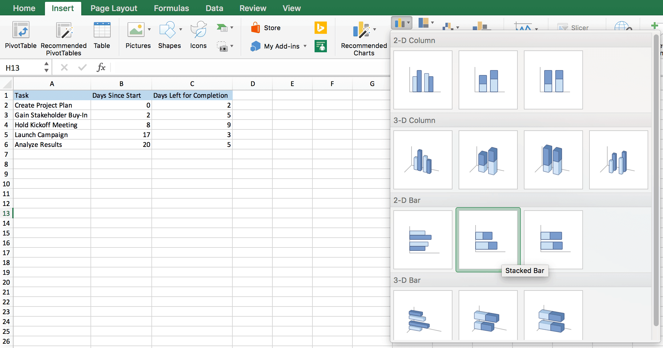 Ejemplo De Grafica De Gantt En Excel - Ejemplo Sencillo