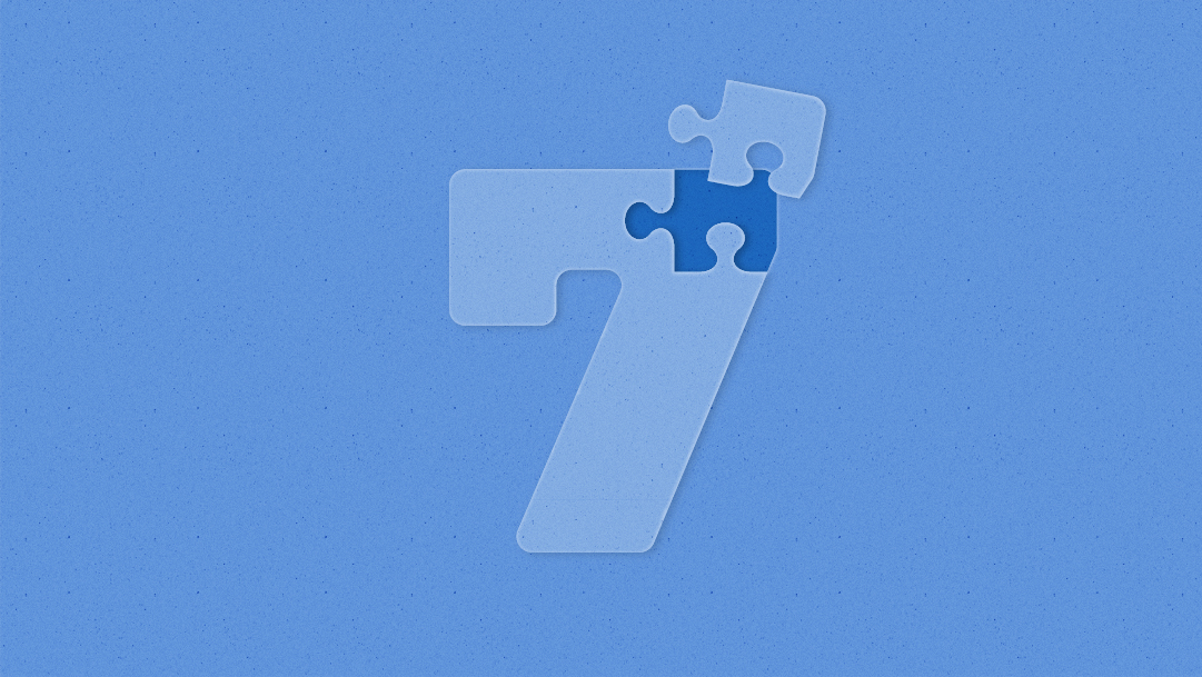 Illustration: Number seven as a jigsaw puzzle