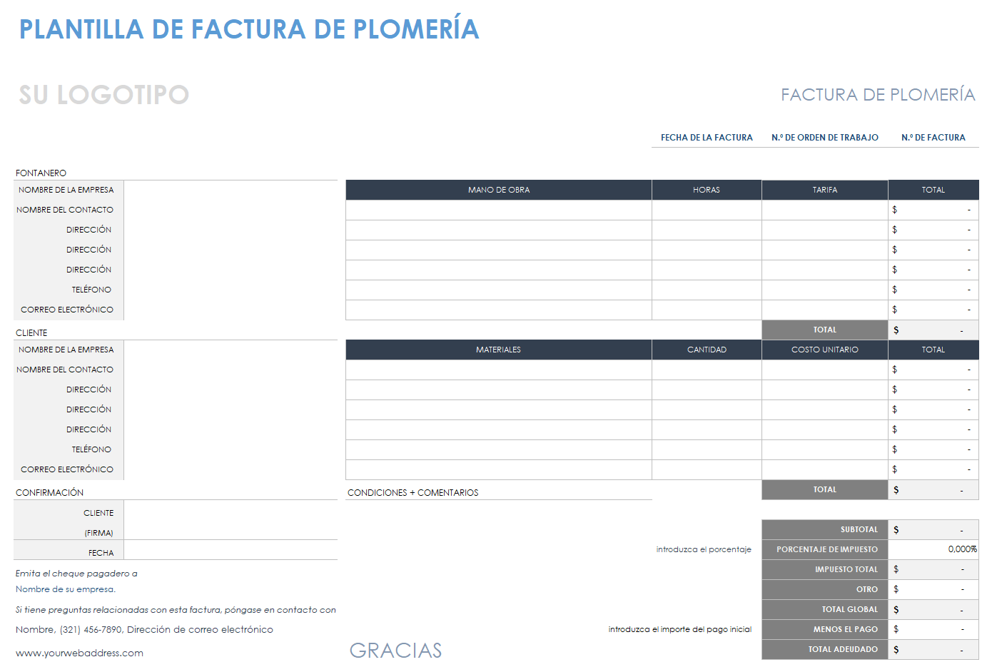 Factura de fontanería