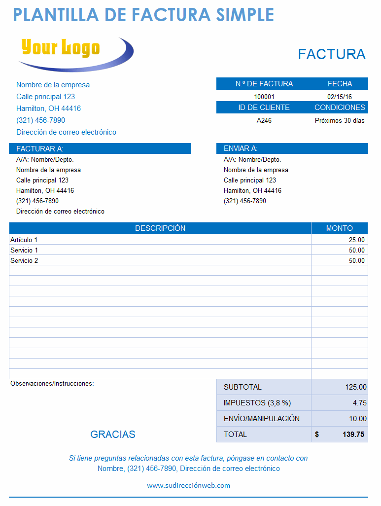 Plantillas De Facturas De Excel Gratuitas Smartsheet 4251