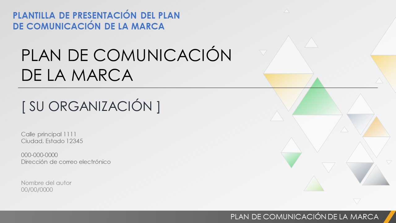 Presentación del plan de comunicación de marca.