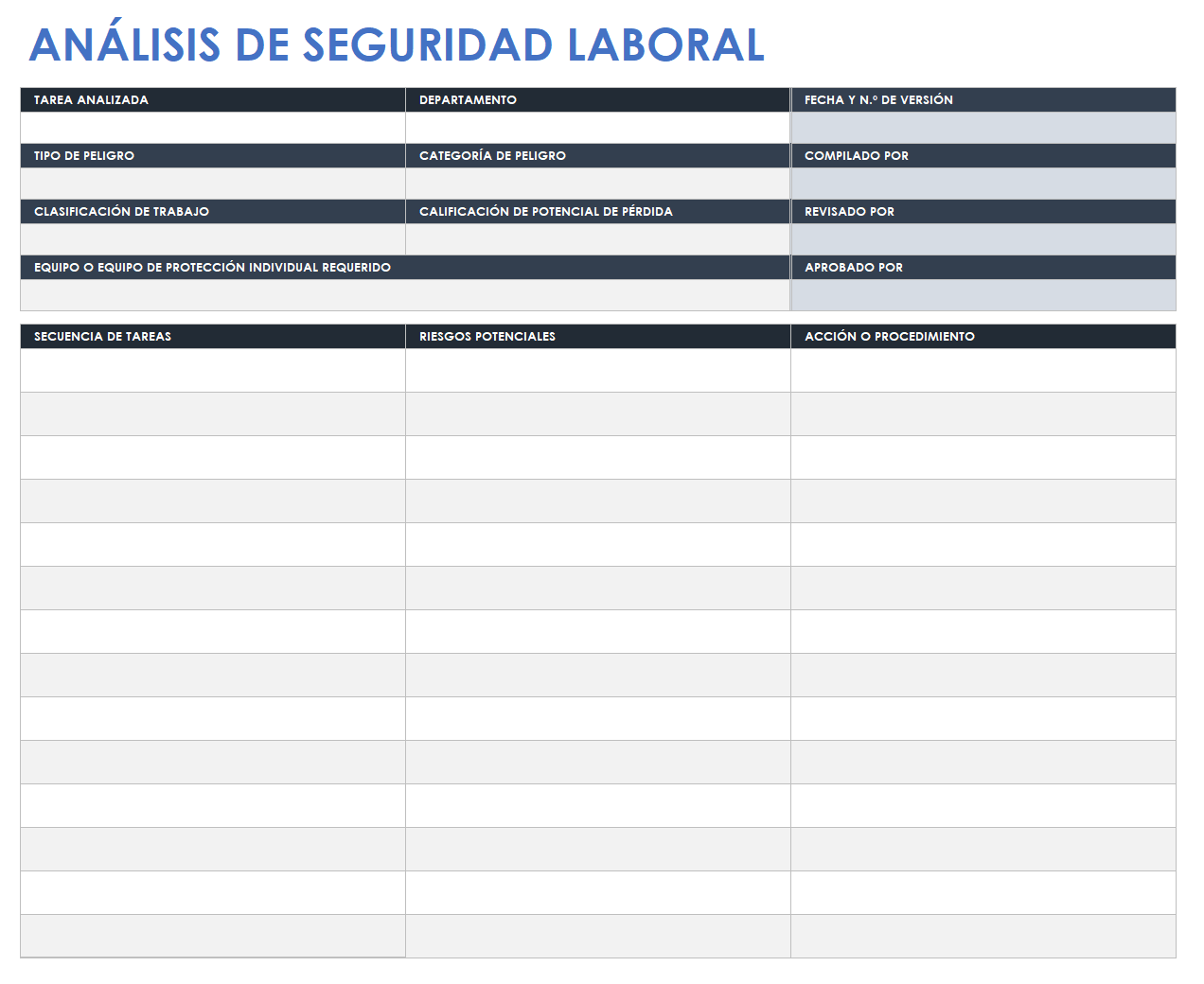  plantilla de análisis de seguridad laboral