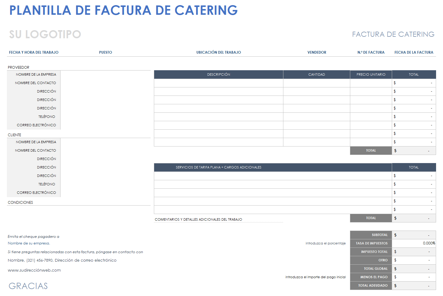 Factura de catering