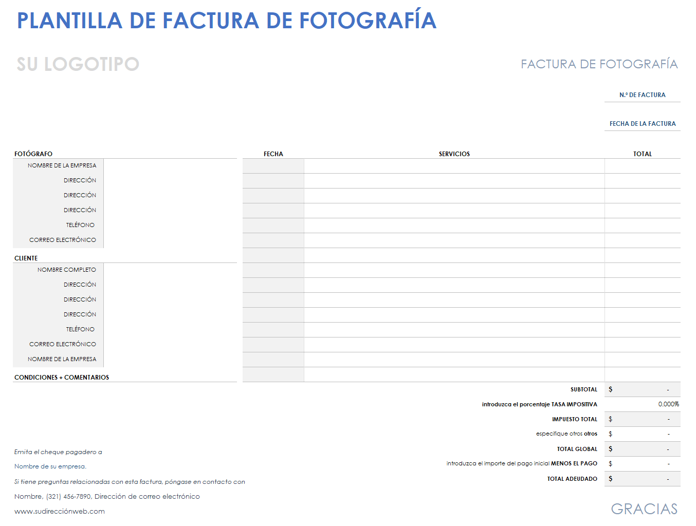 Factura de fotografía