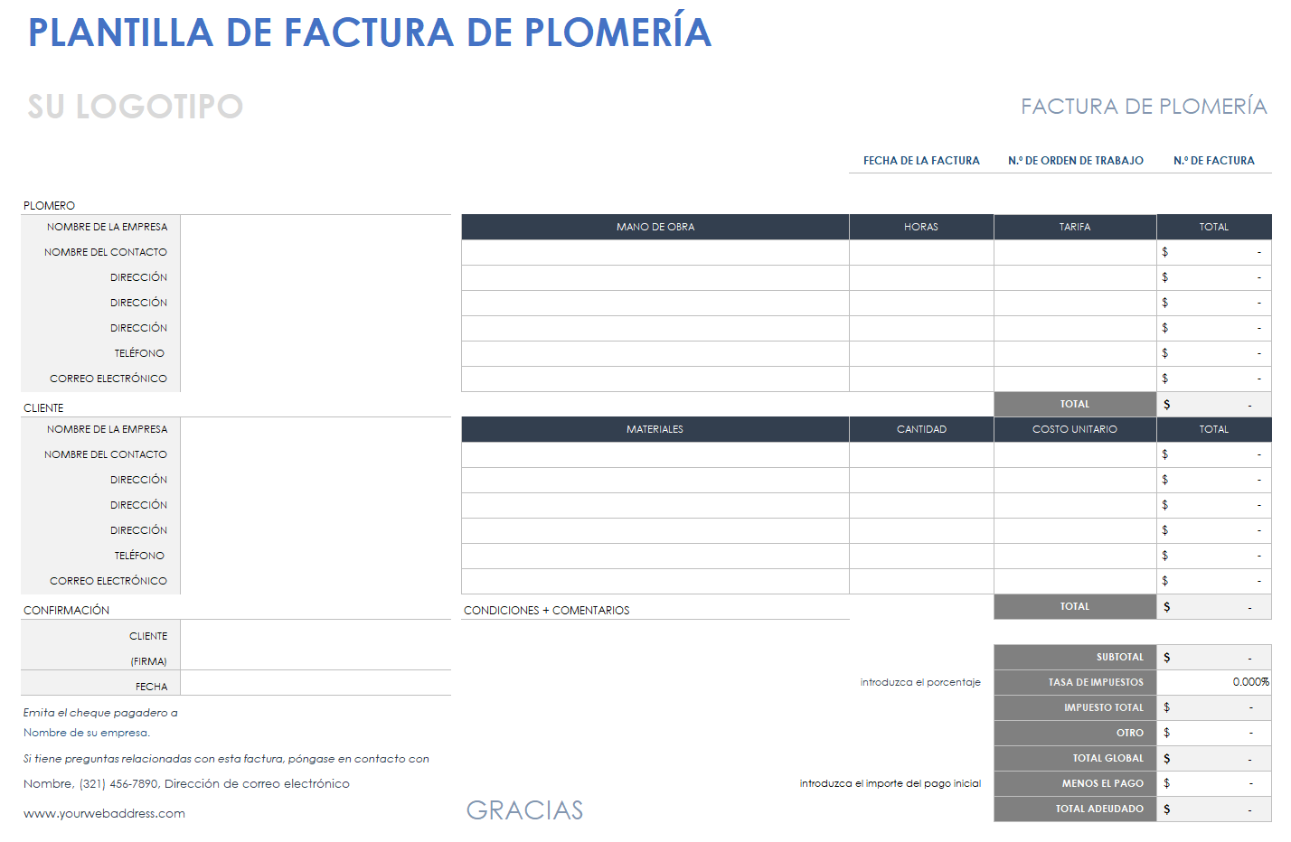 Factura de fontanería