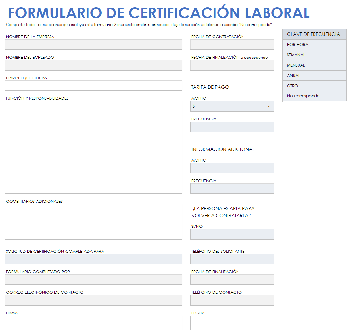  Plantilla de formulario de verificación de empleado