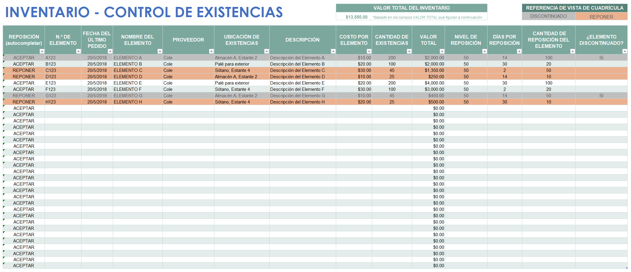  Plantilla de gestión de inventario