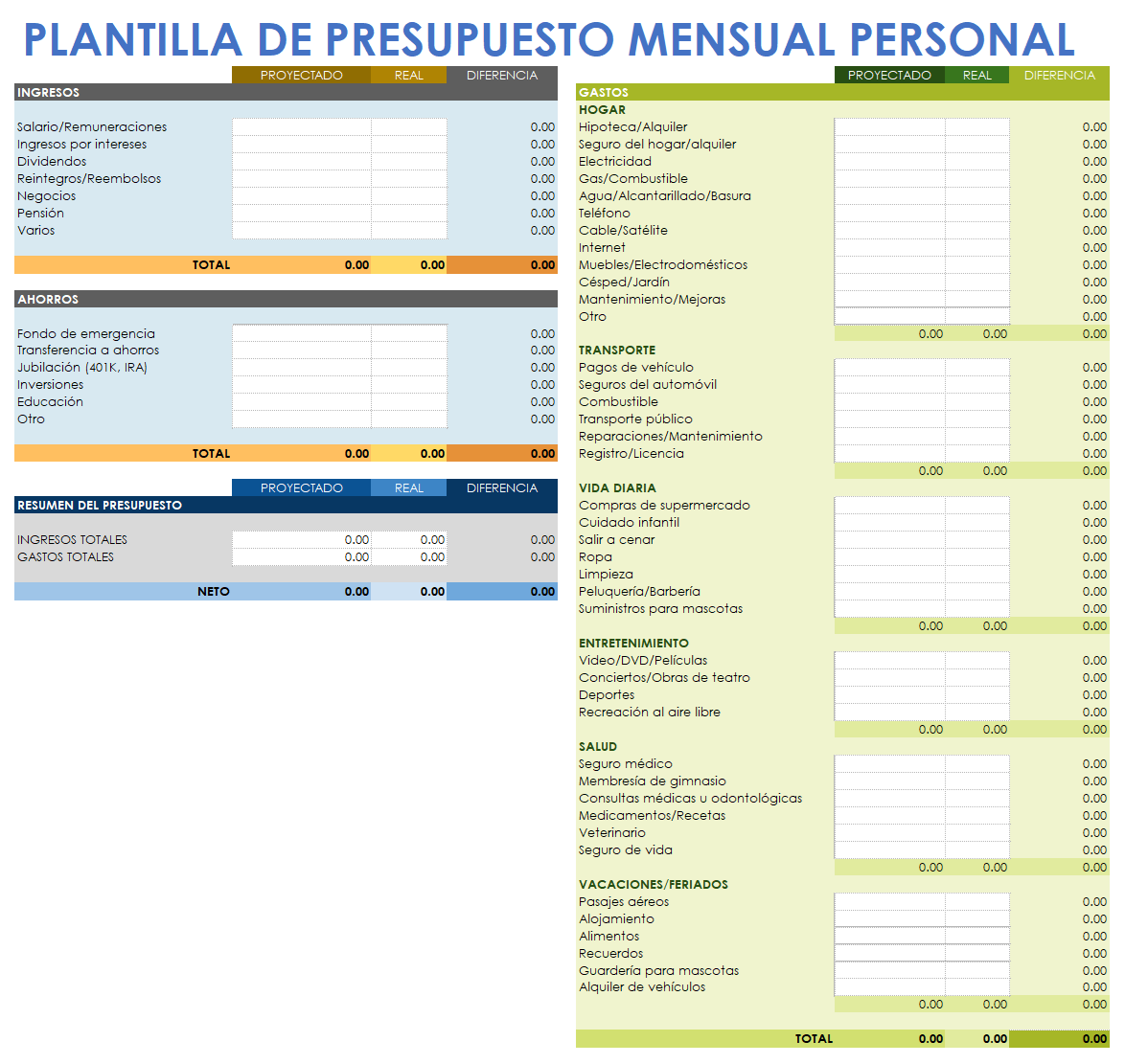  PLANTILLA DE PRESUPUESTO MENSUAL PERSONAL