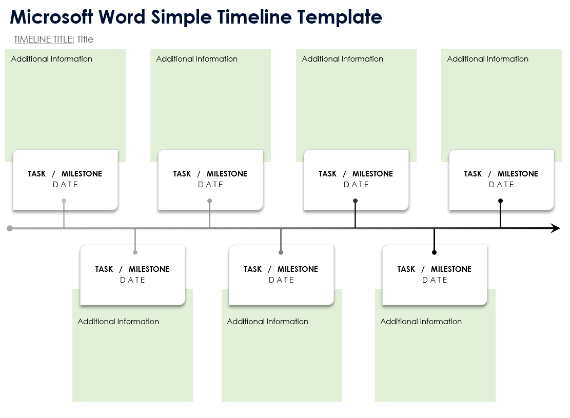 Plantilla de línea de tiempo simple de Microsoft Word