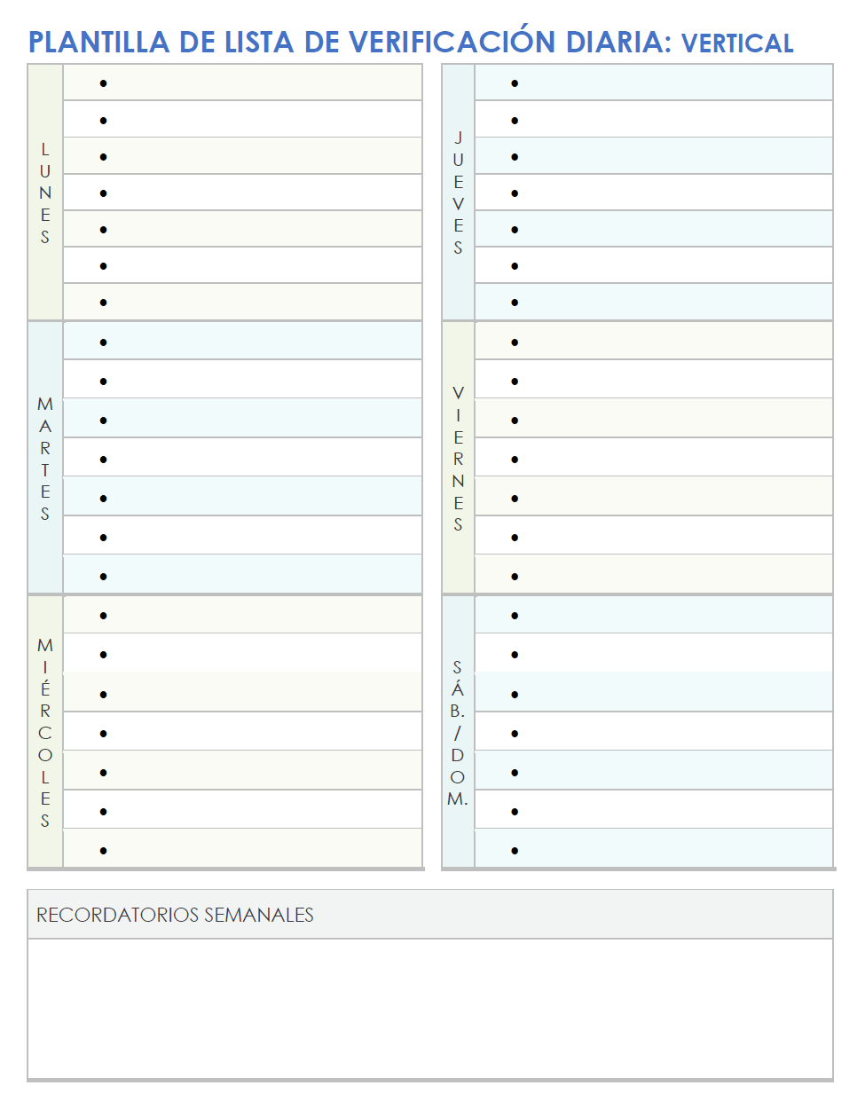  Plantilla de lista de verificación diaria de Google Docs