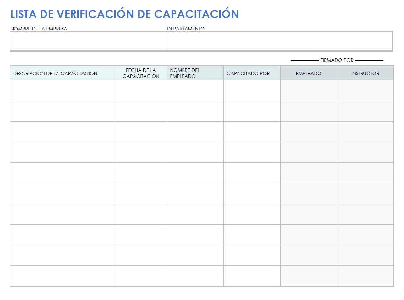  Plantilla de lista de verificación de capacitación imprimible para Google Docs