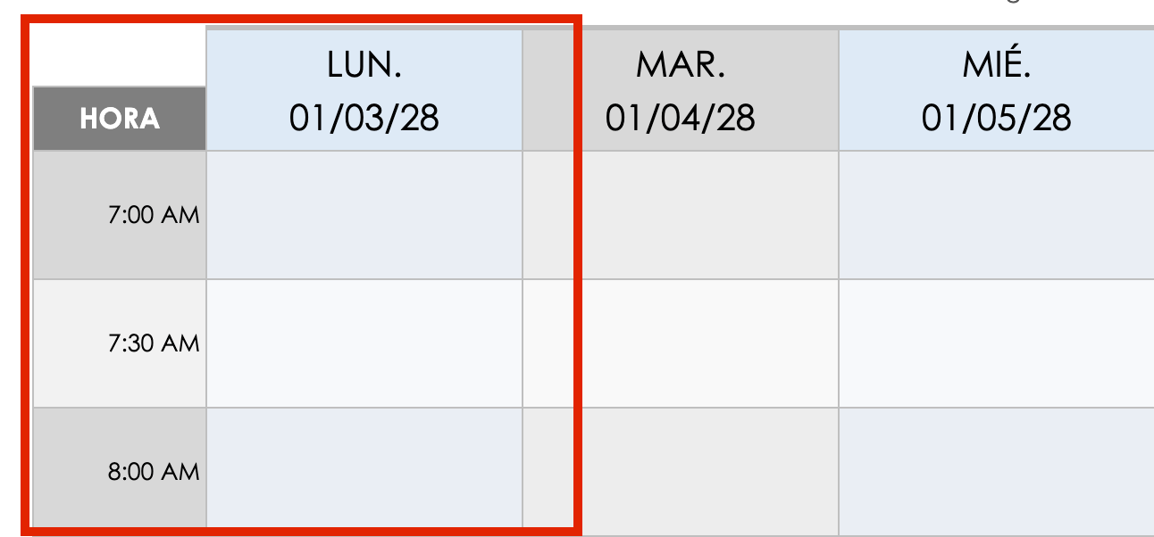 Horario diario de horas de Google Sheets