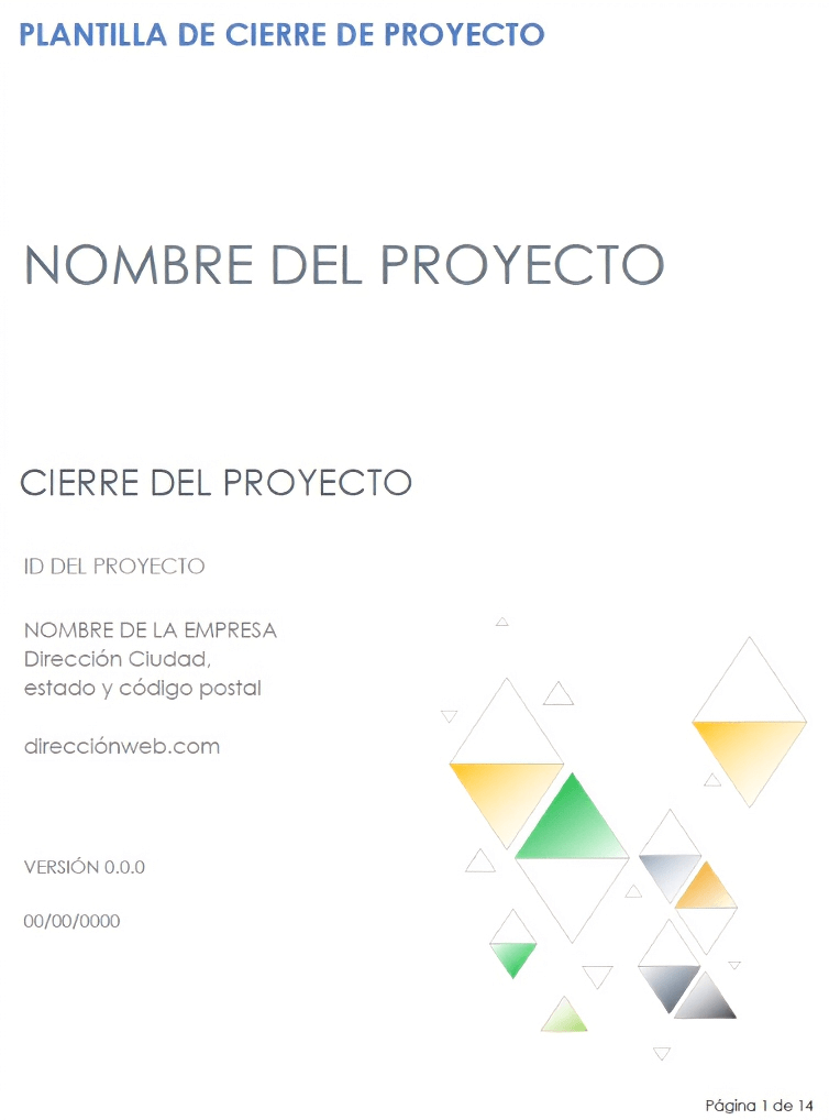  Plantilla de cierre de proyecto