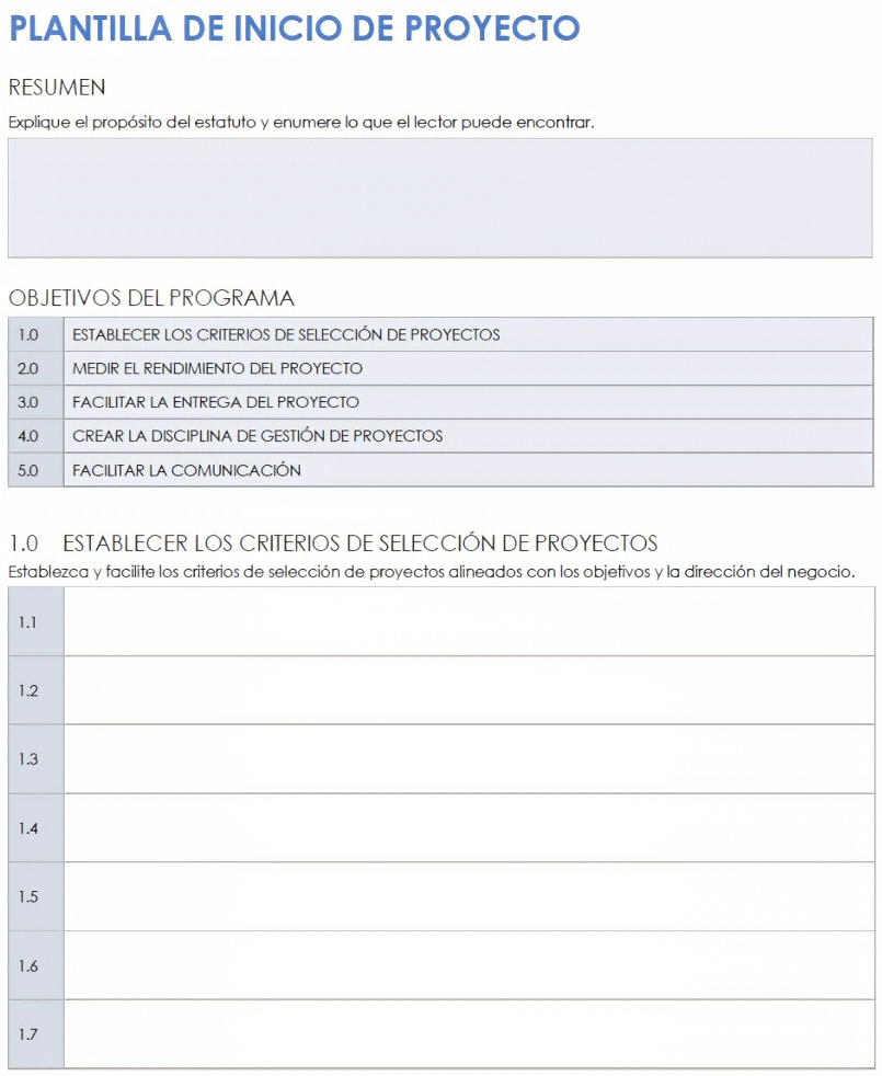  Plantilla de inicio de proyecto