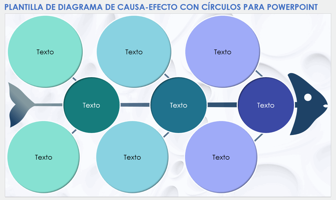 Plantilla de diagrama de espina de pescado con círculos