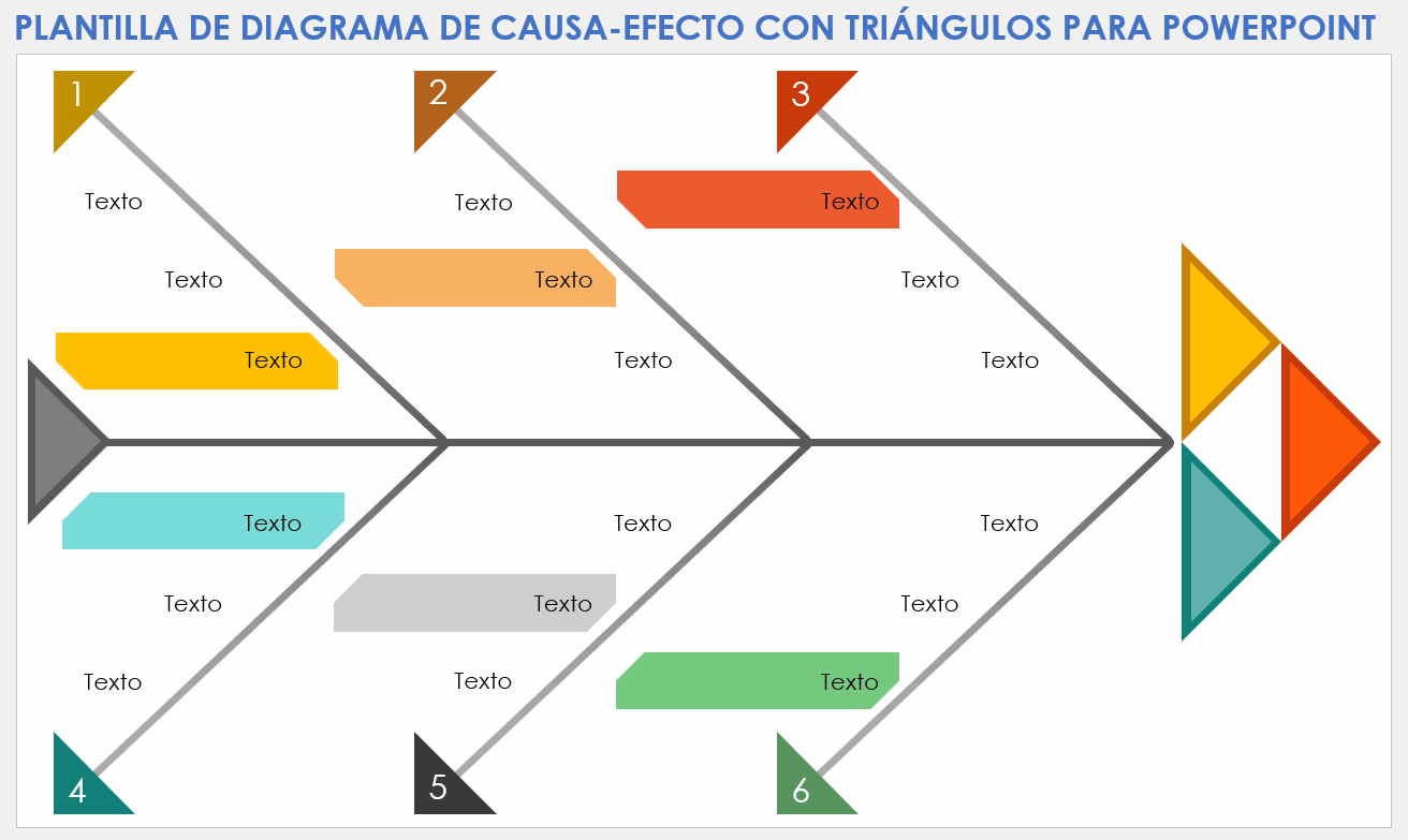 Plantilla de diagrama de espina de pescado con triángulos