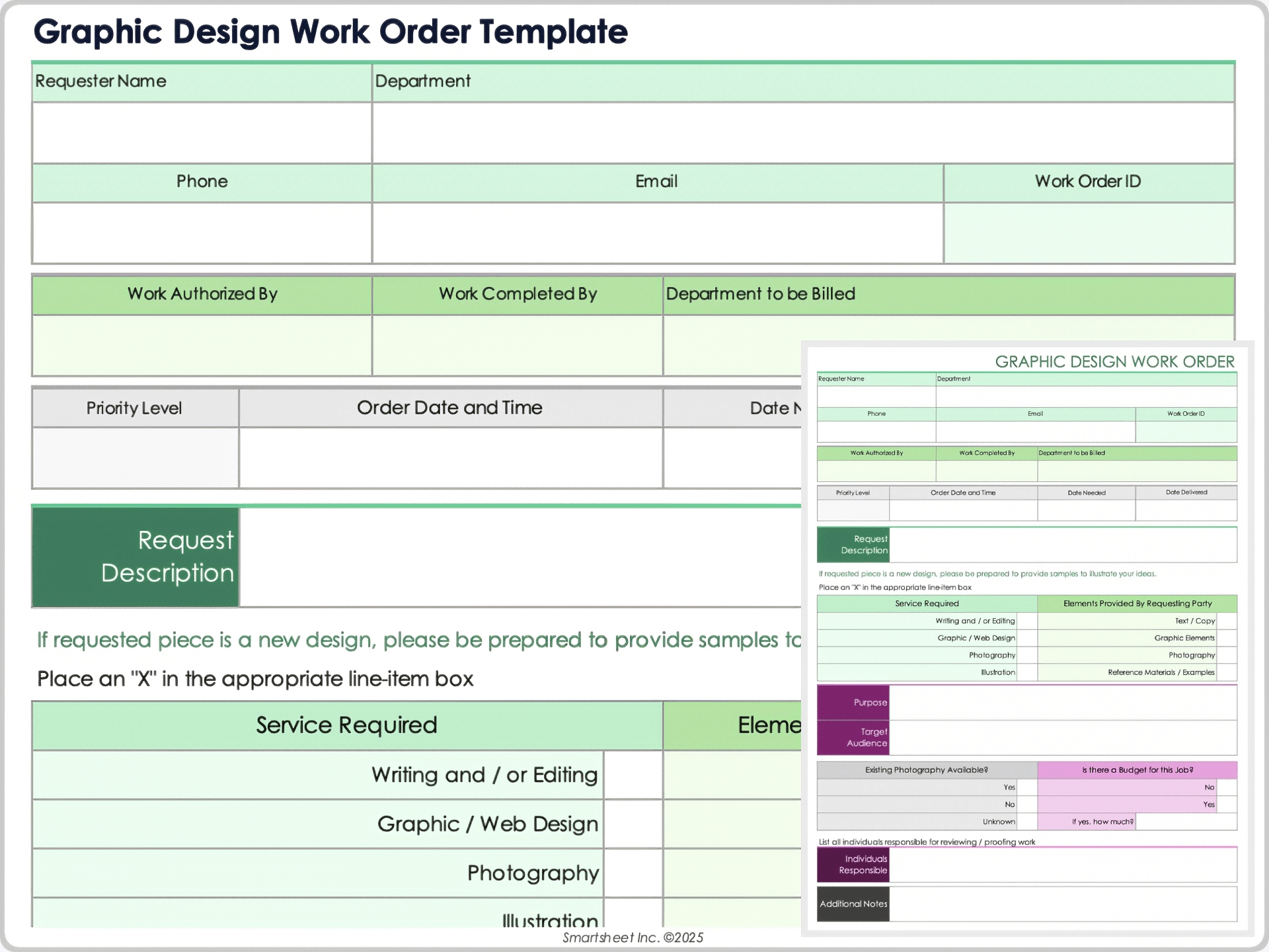 Plantilla de Orden de Trabajo de Diseño Gráfico