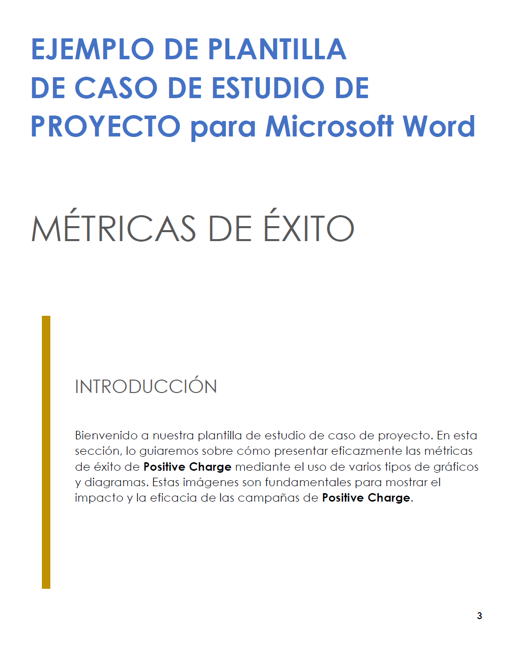 Plantilla de estudio de caso de proyecto para Microsoft Word