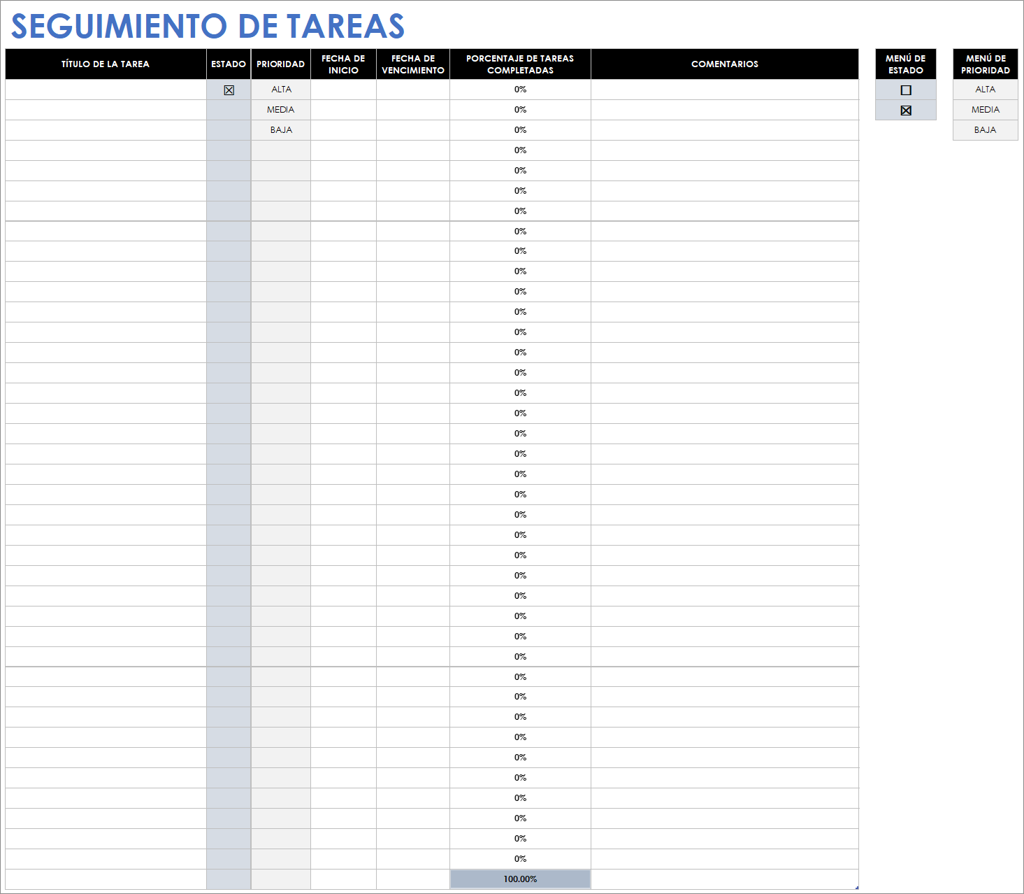  Plantilla de seguimiento de tareas