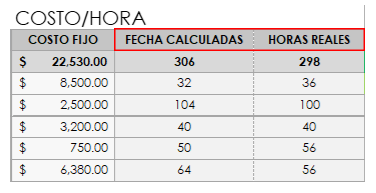 horas del seguimiento de proyectos