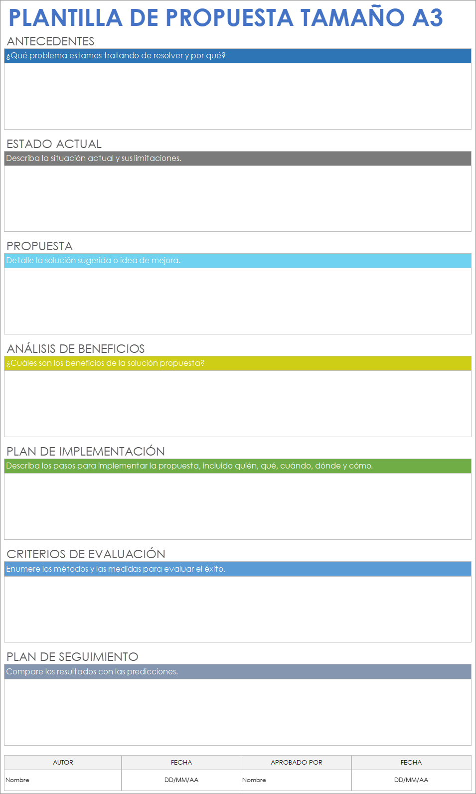Plantilla de propuesta tamaño A3