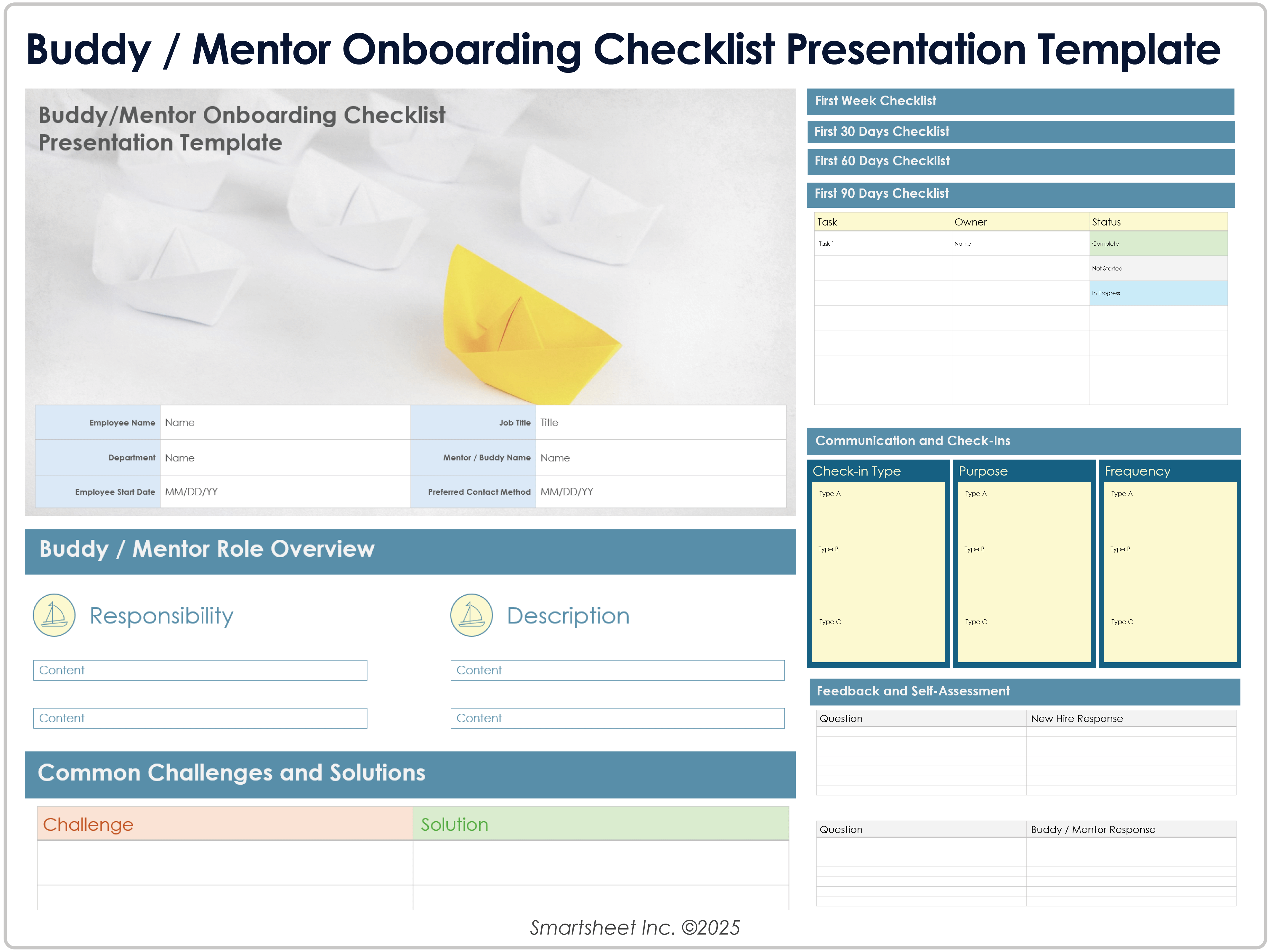Buddy Mentor Onboarding Checklist Presentación 8779 Plantilla