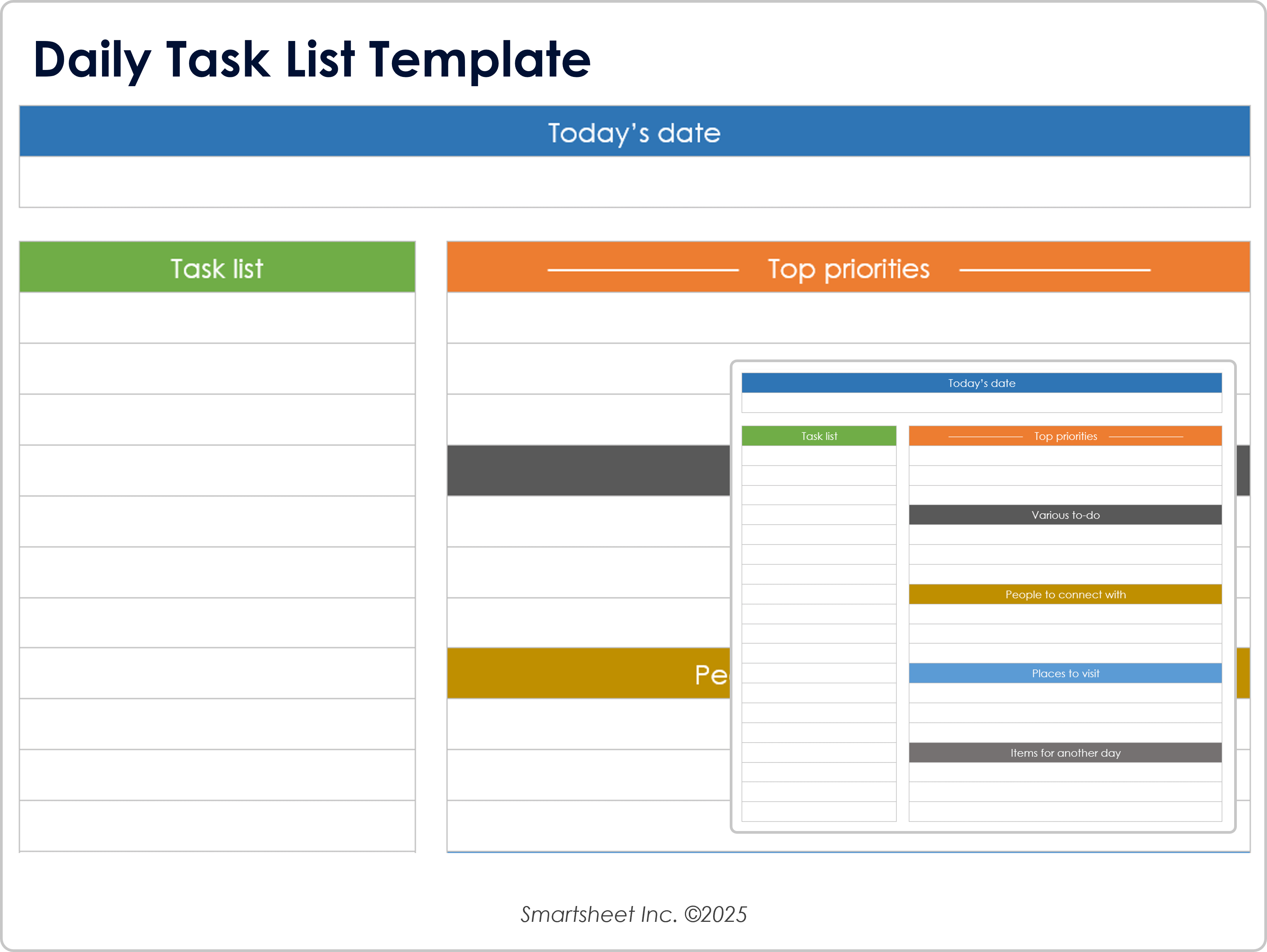 Plantilla de lista de tareas diarias