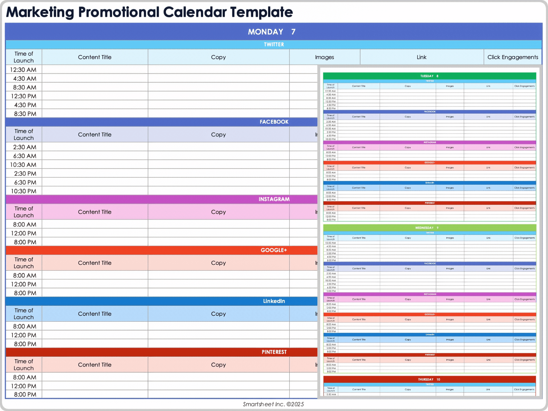 Plantilla de Calendario Promocional de Marketing