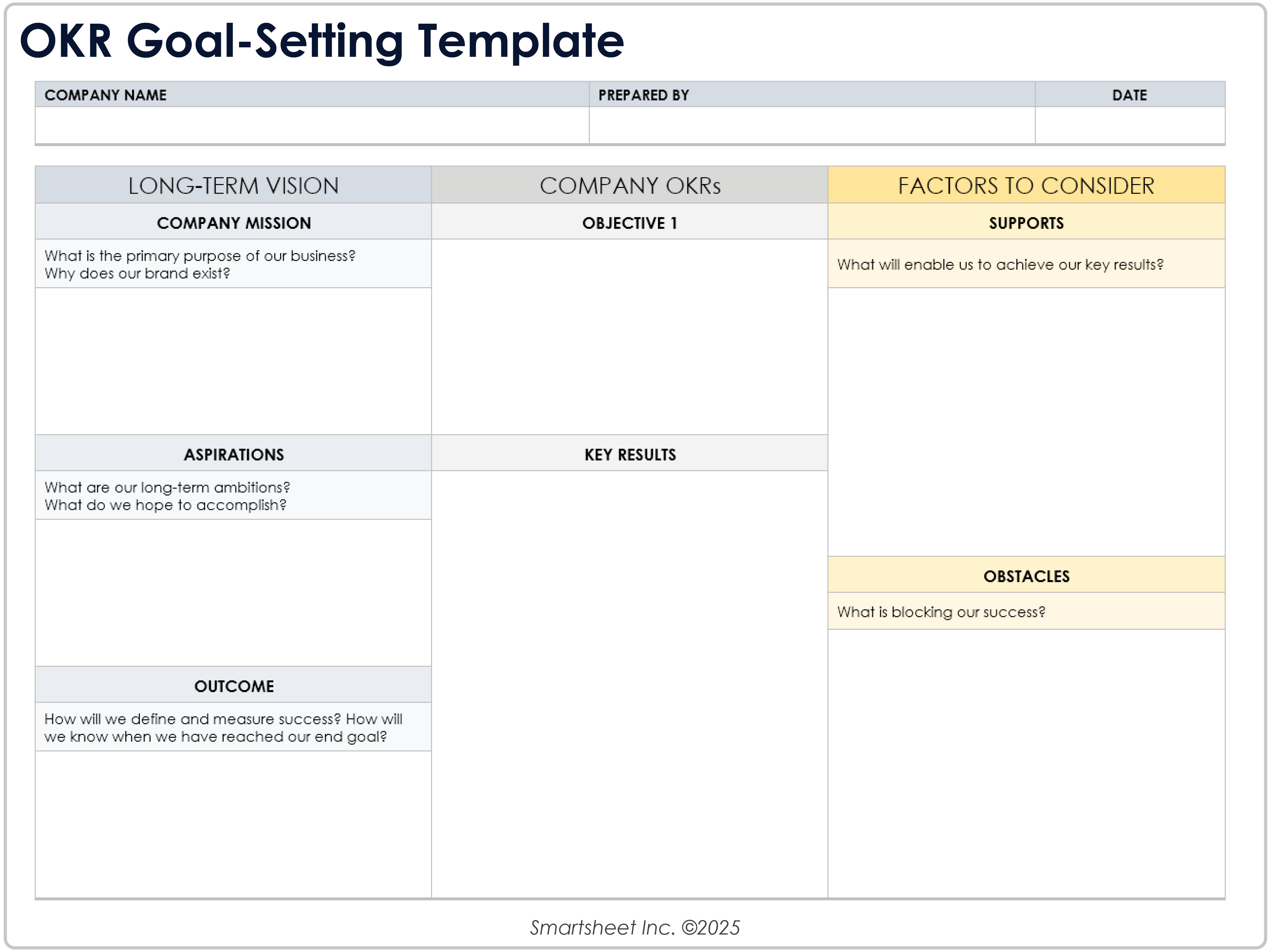 Plantilla de fijación de objetivos OKR 8781