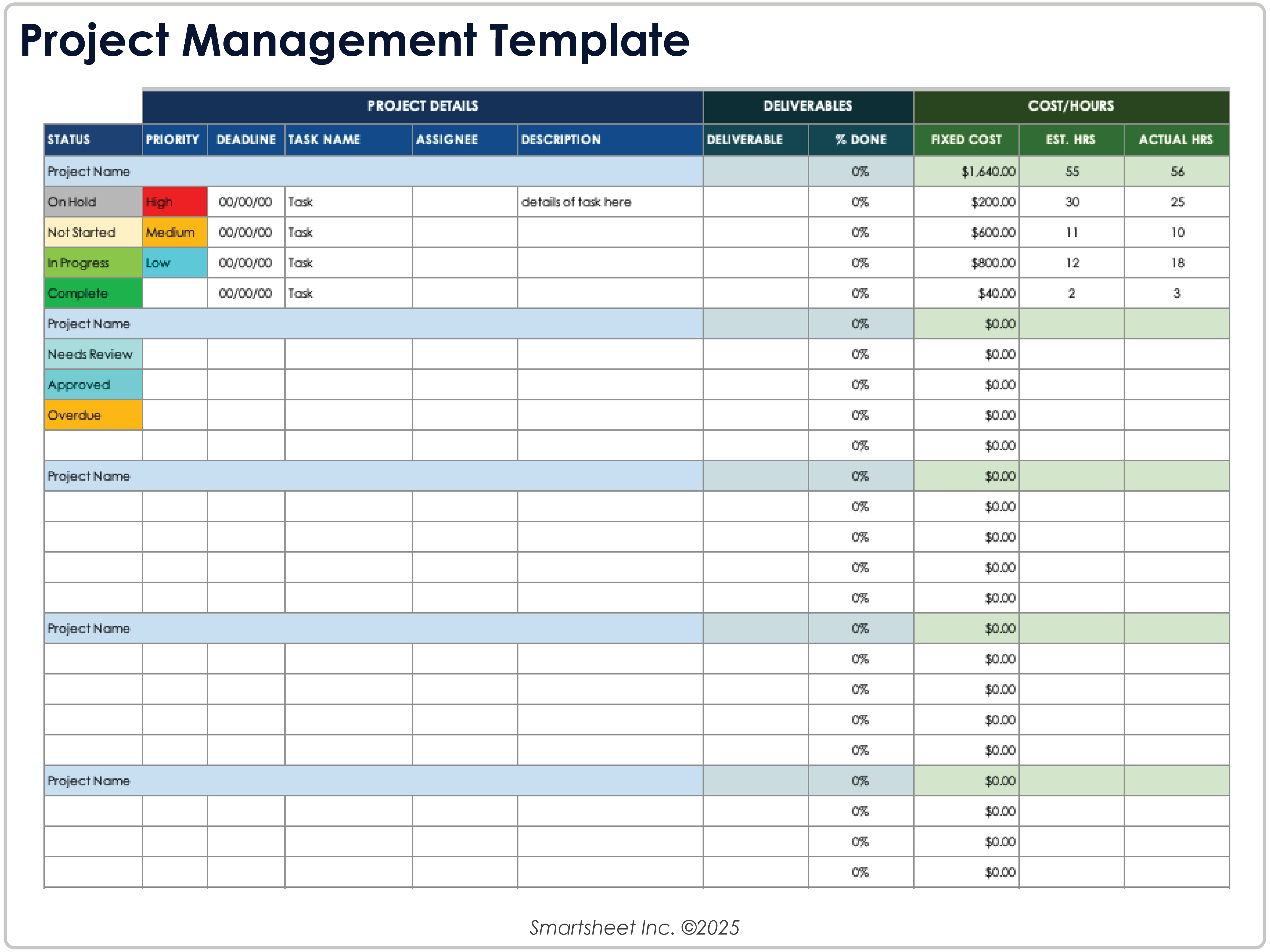 Plantilla de gestión de proyectos 8781