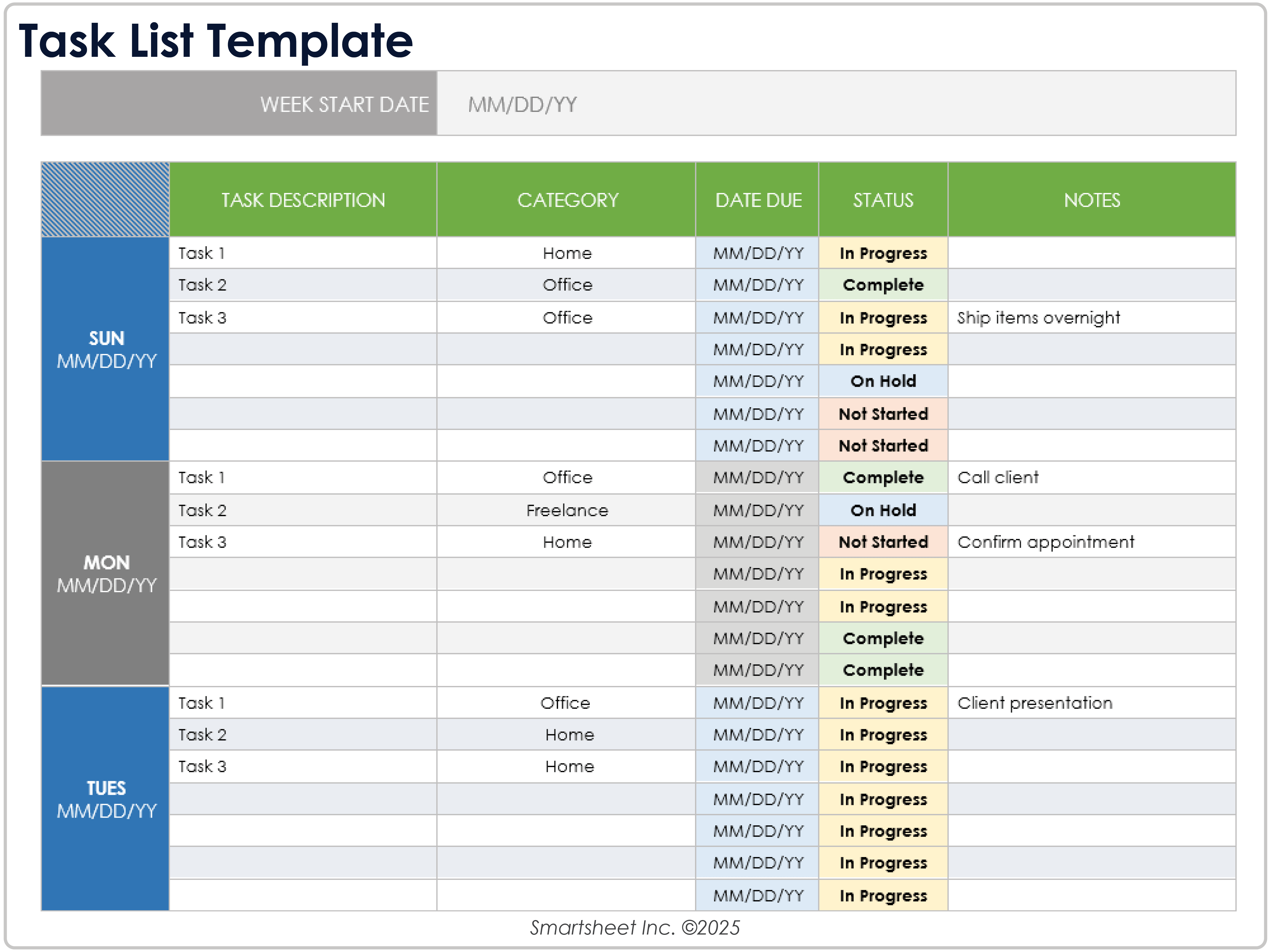 Plantilla de lista de tareas 8781
