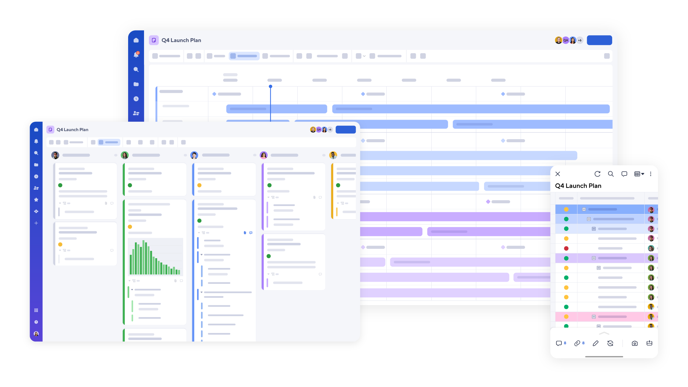 multiple devices showing Smartsheet productUI