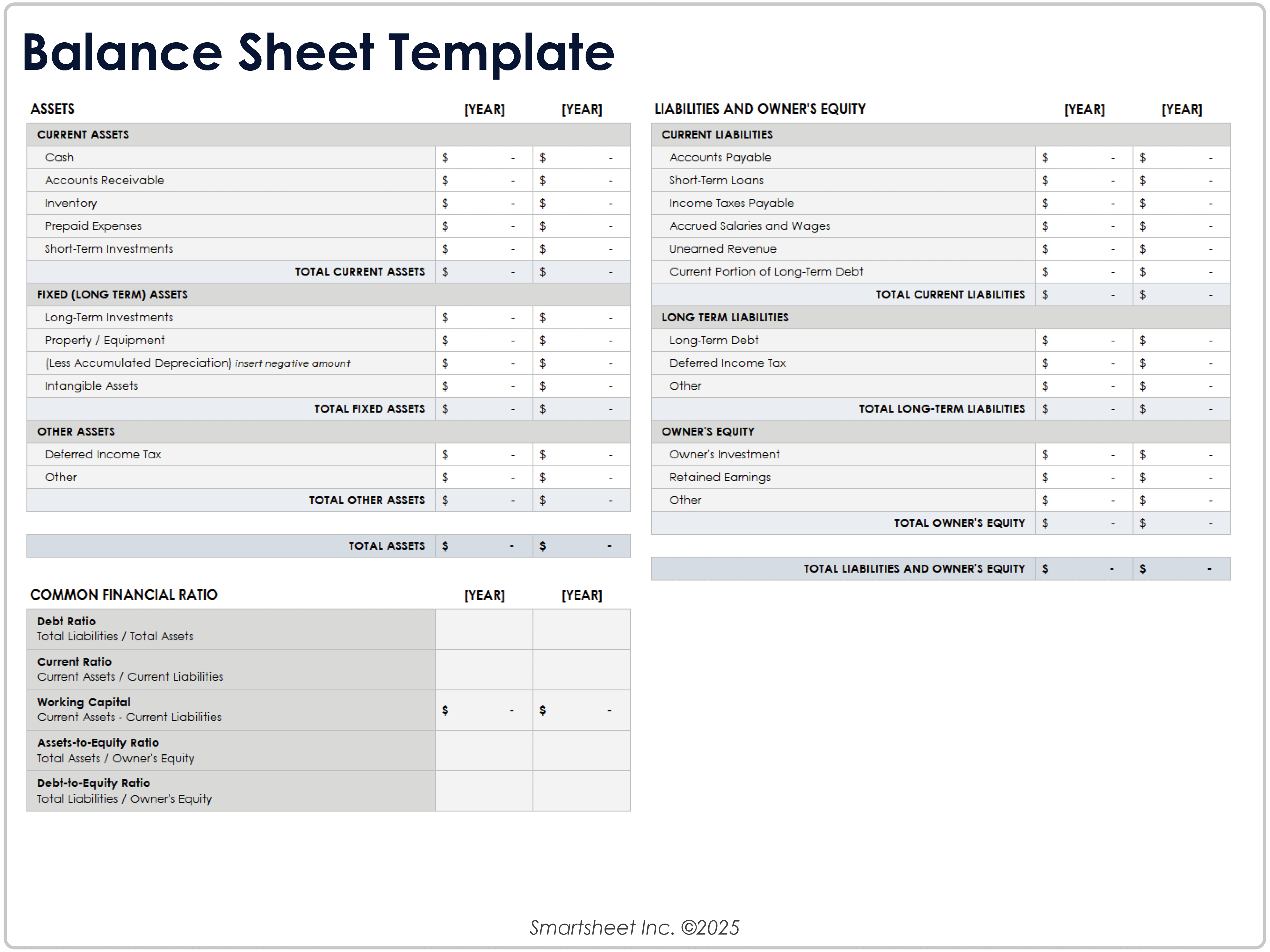 Balance Sheet Template 9026