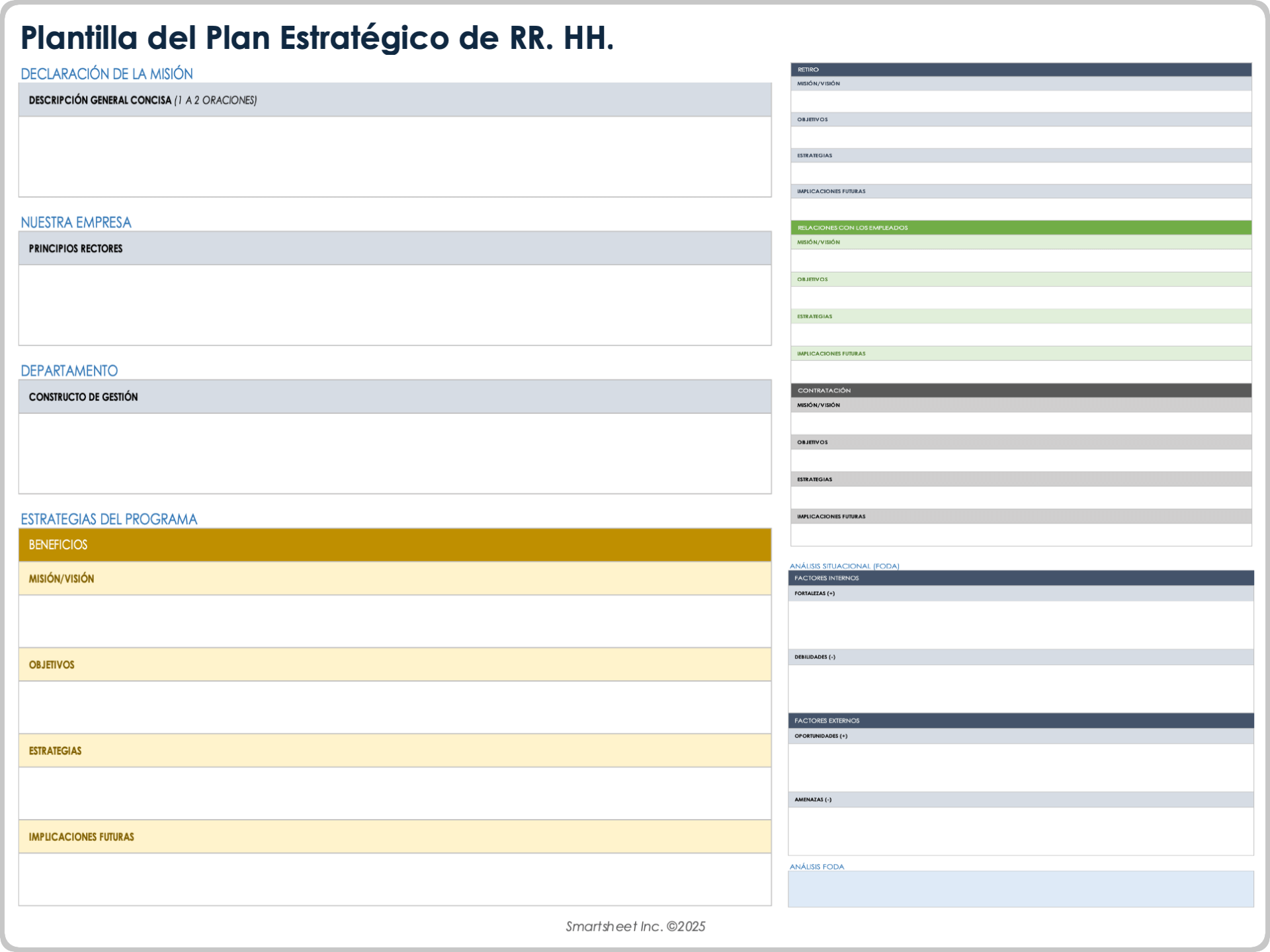  plantilla de plan estratégico de recursos humanos