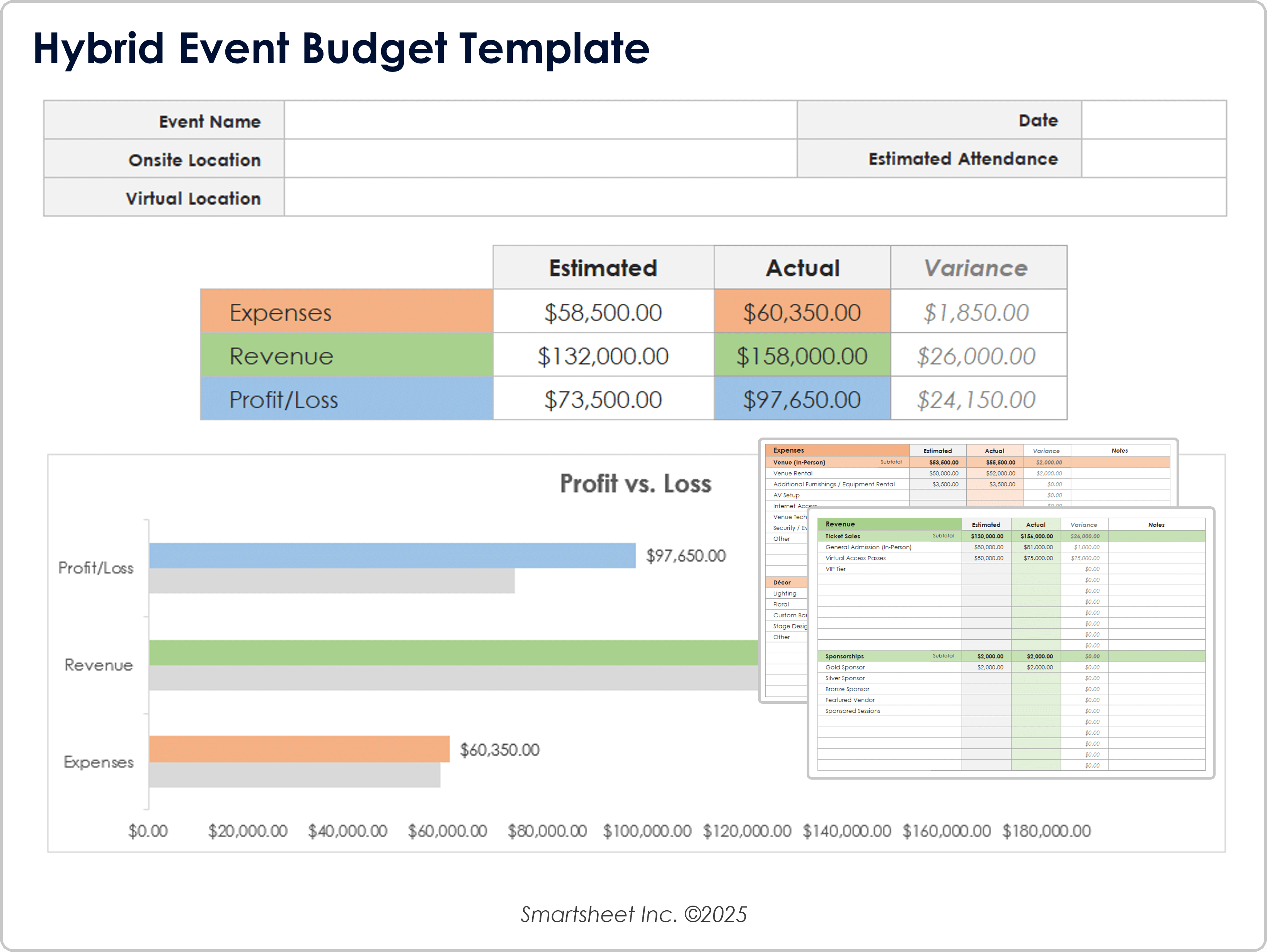 Plantilla de presupuesto para eventos híbridos 8783
