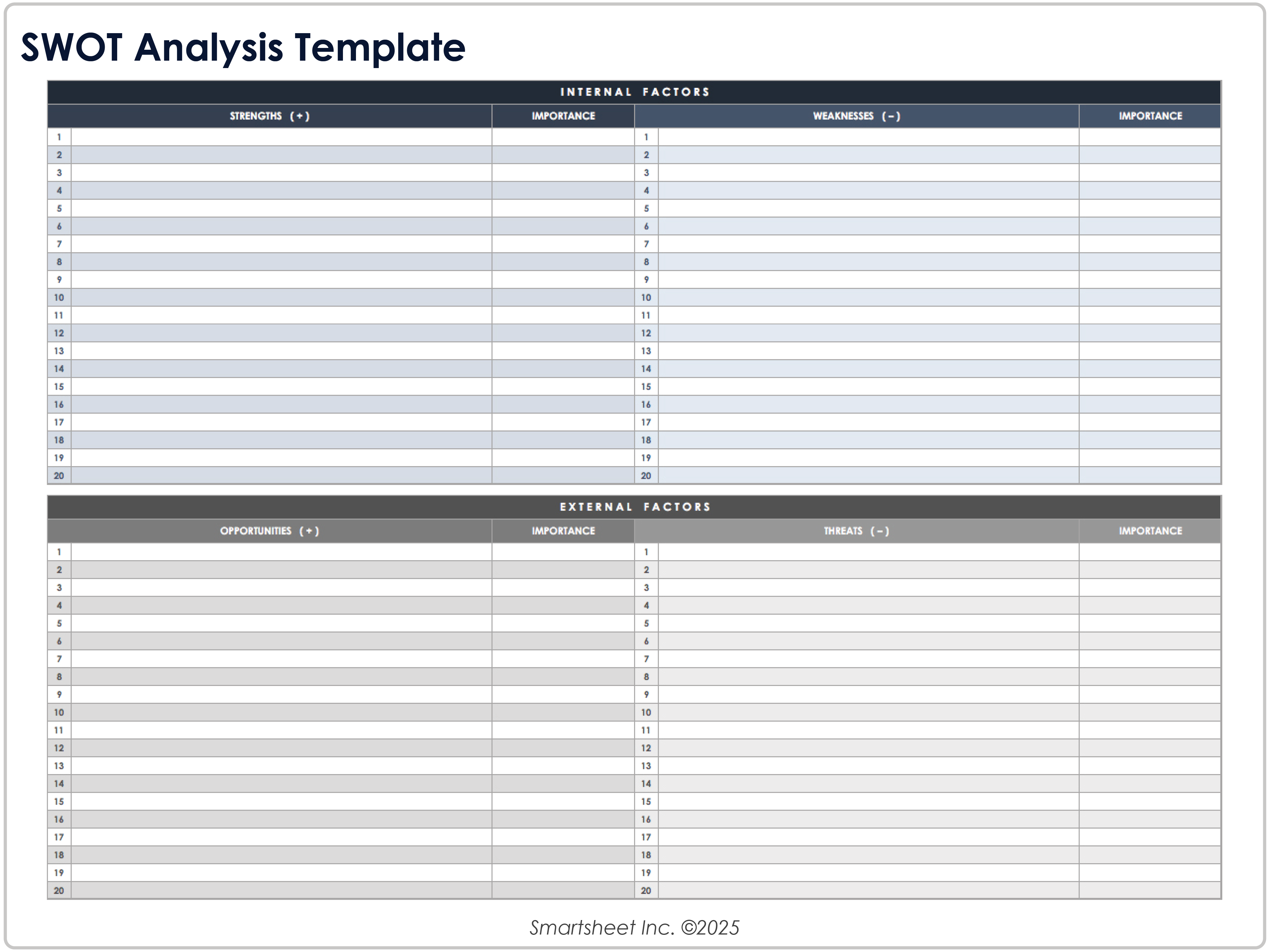 SWOT Analysis Template 9026