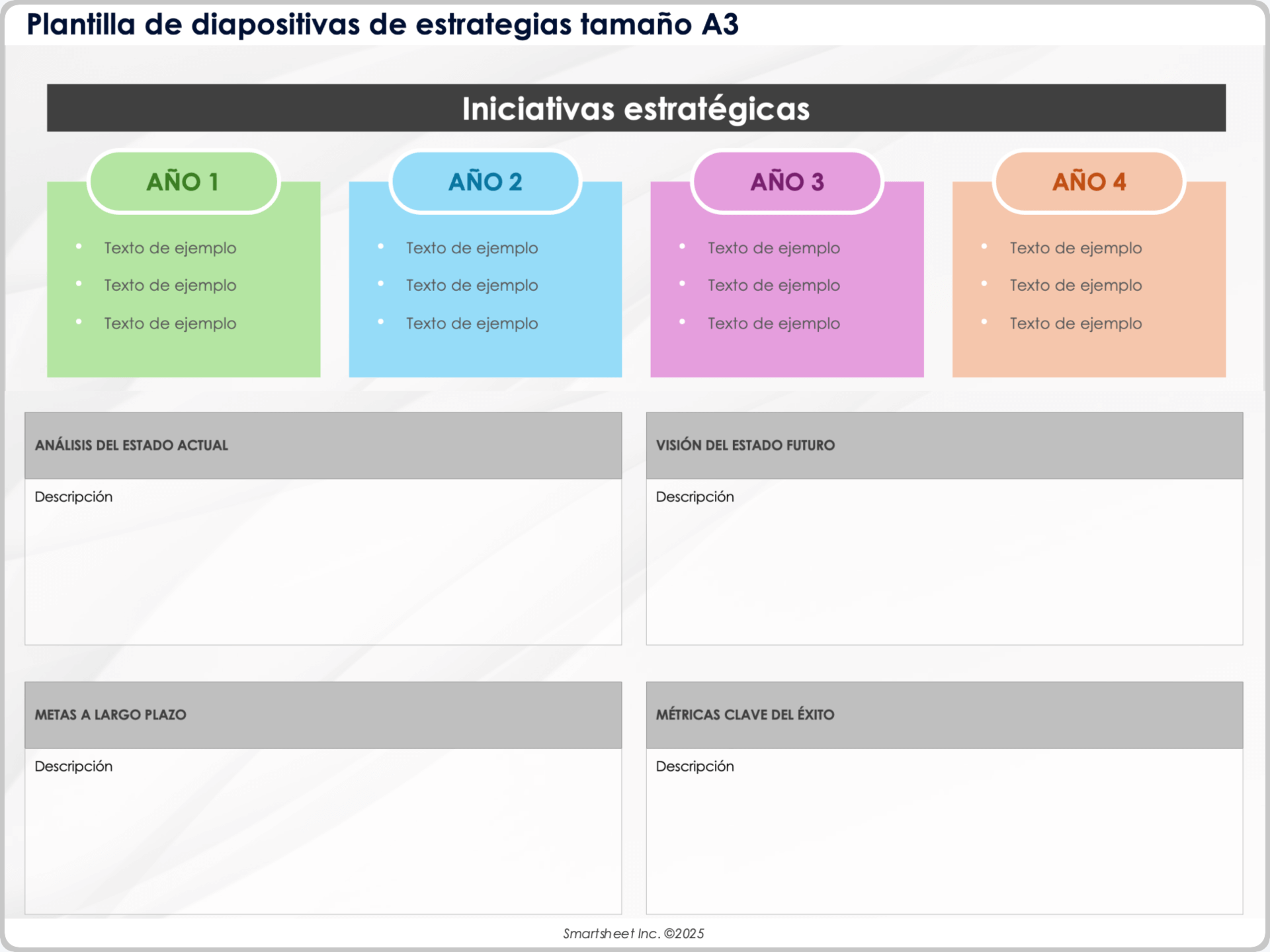 Plantilla de diapositivas de estrategias tamaño A3
