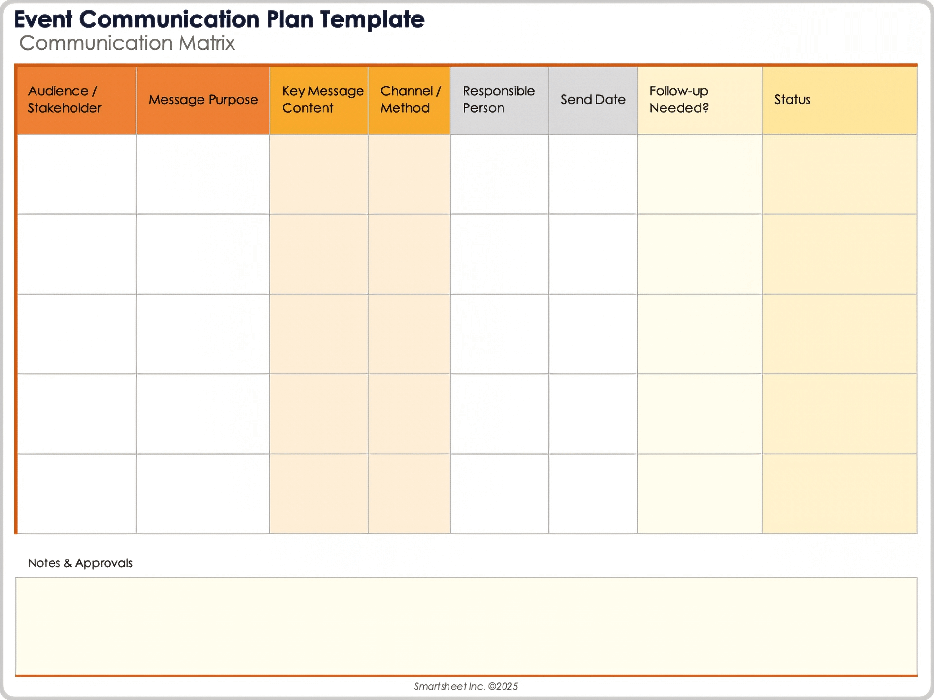 Plantilla de plan de comunicación del evento 9053