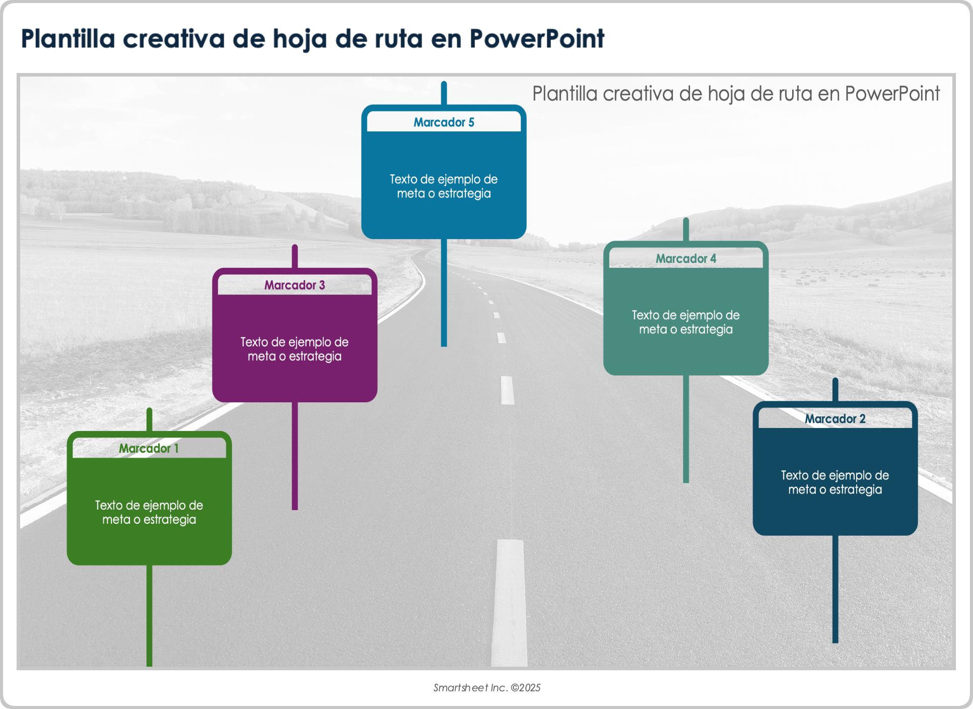 Plantilla de hoja de ruta creativa para PowerPoint