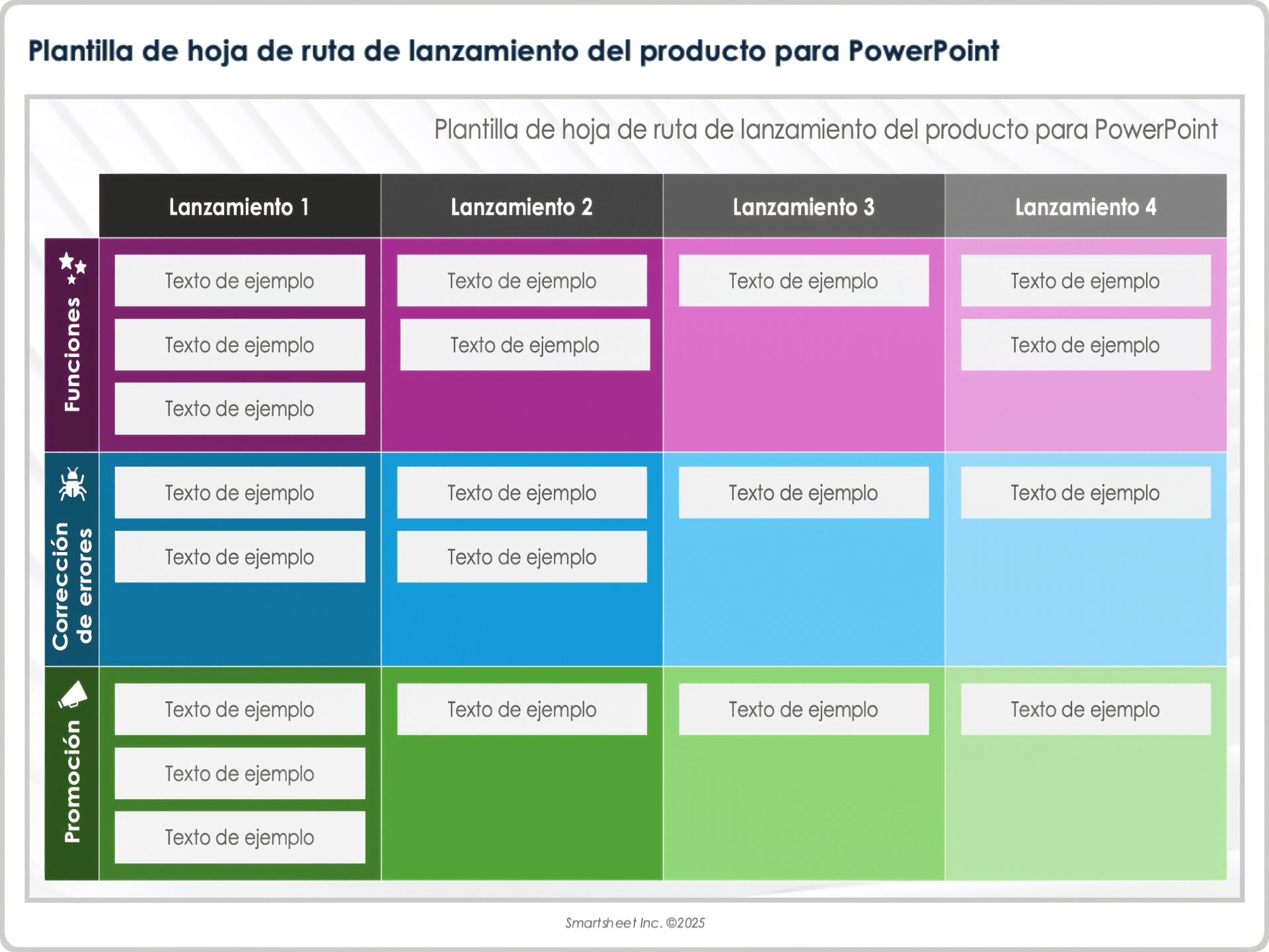 Plantilla de hoja de ruta de lanzamiento del producto para PowerPoint