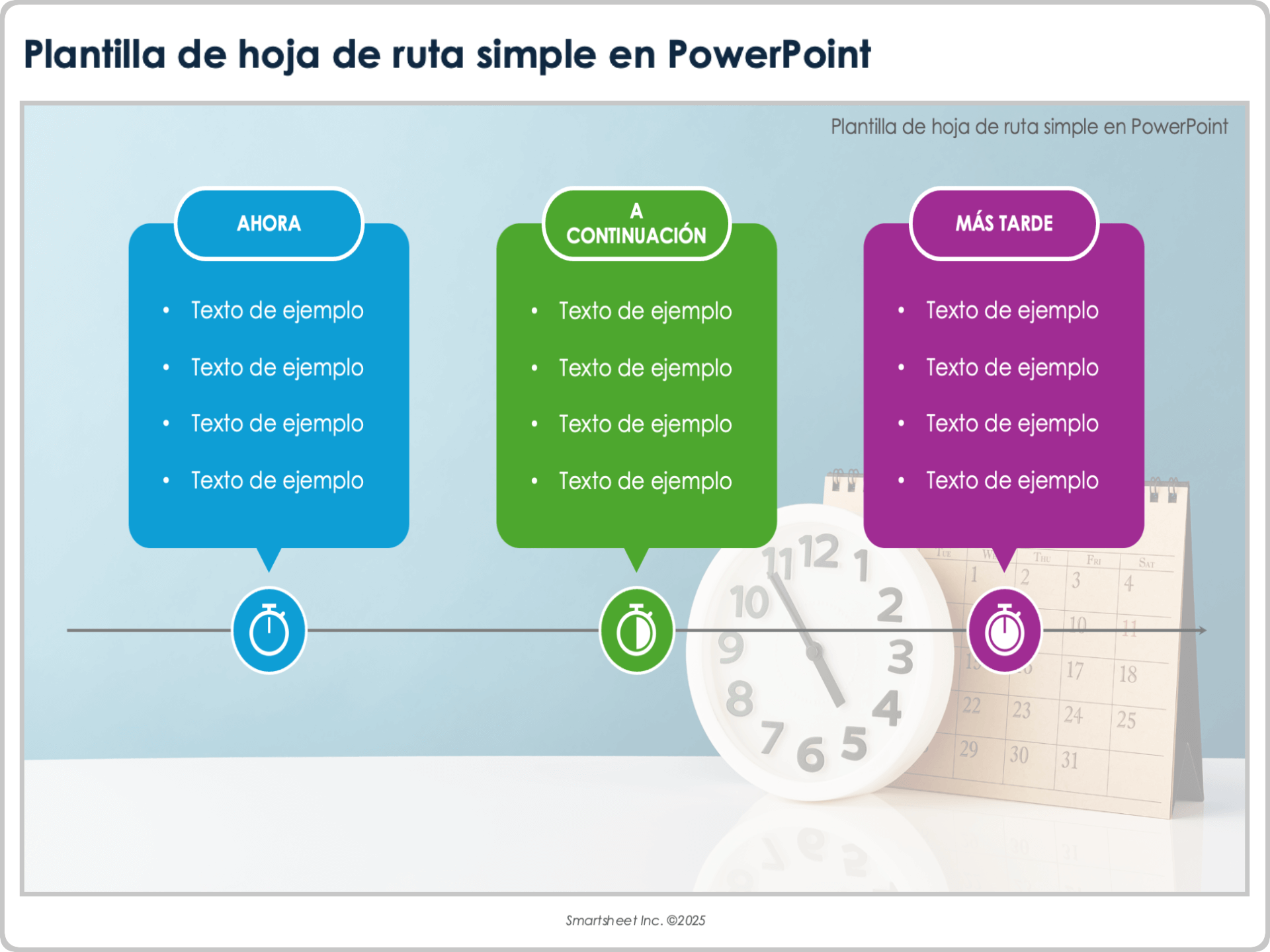 Plantilla de hoja de ruta simple para PowerPoint