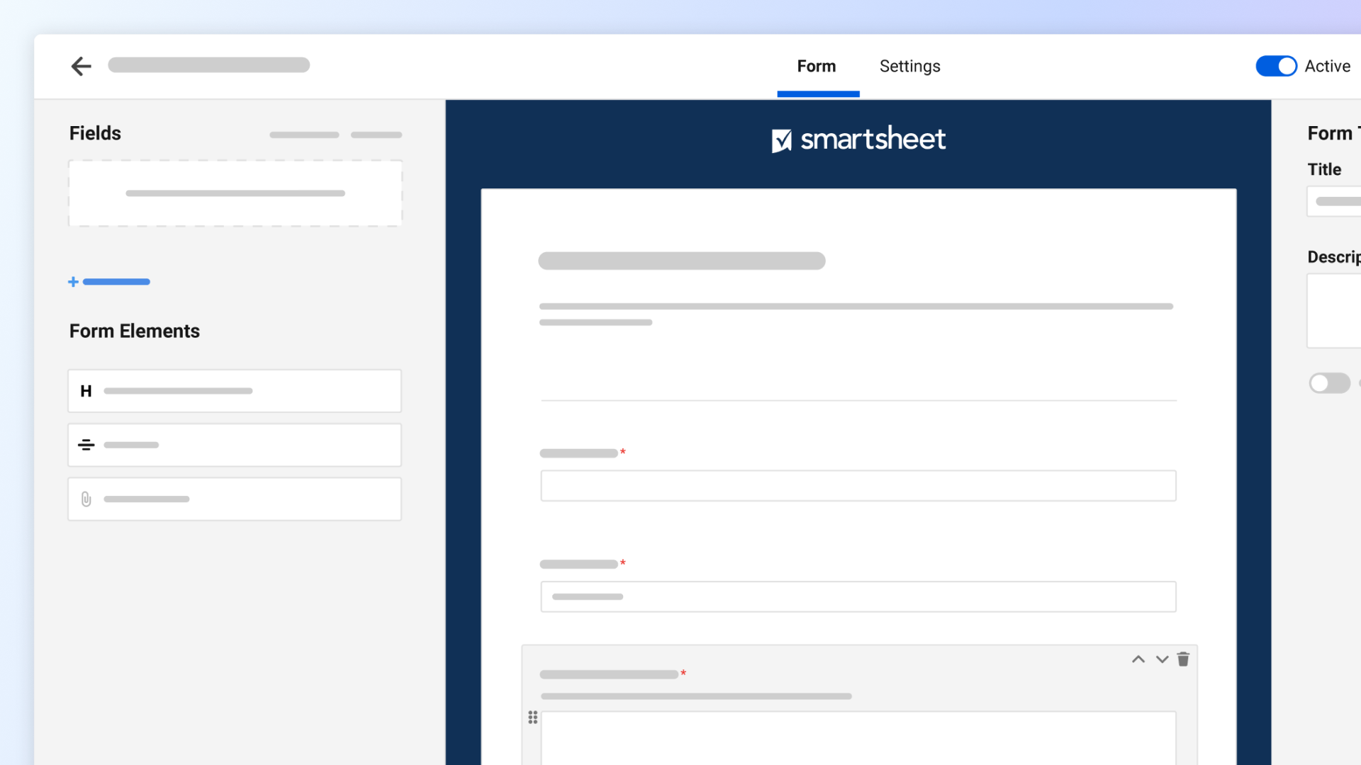 Formulario Smartsheet y toma de tareas