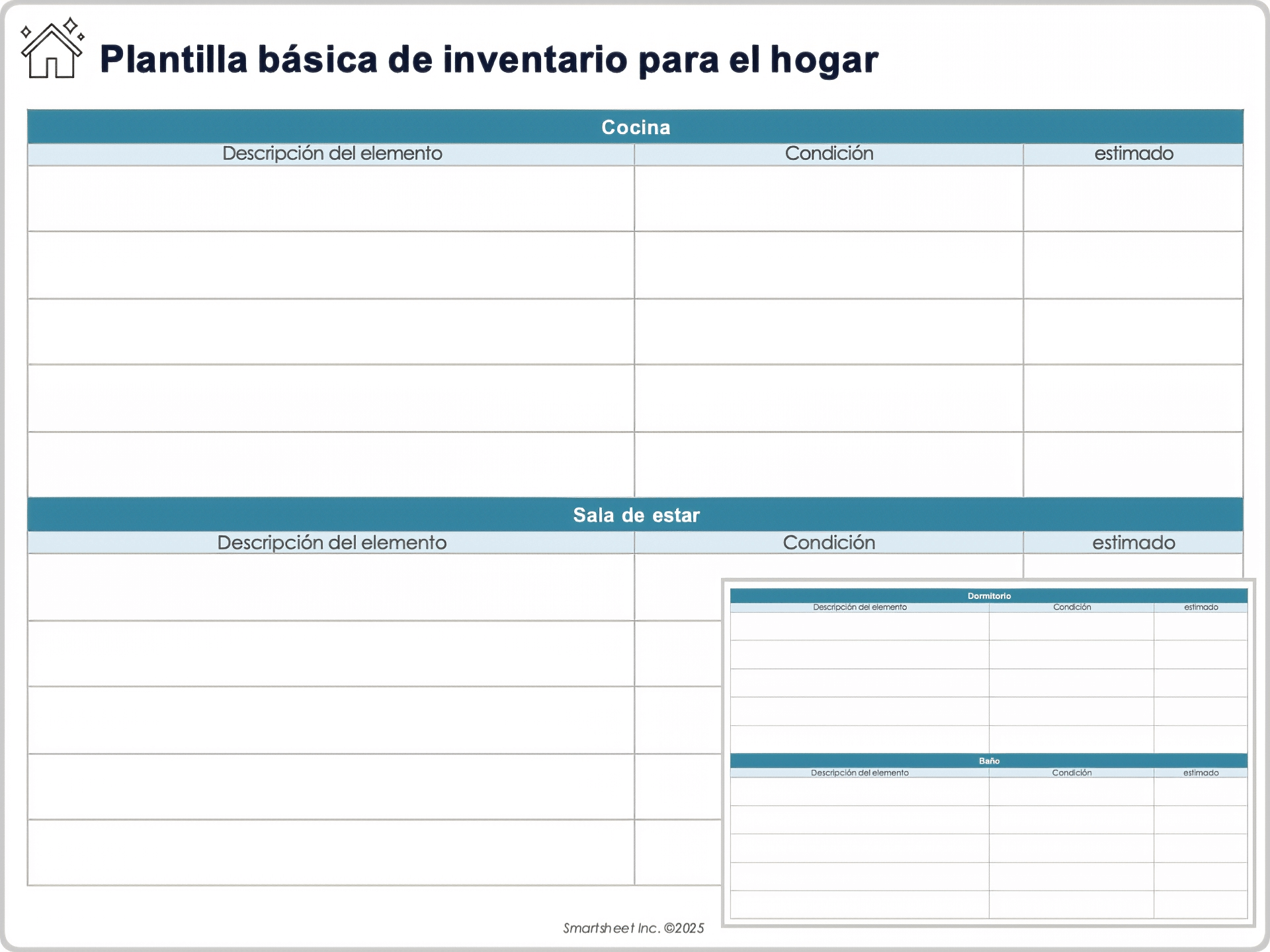 Plantilla básica de inventario para el hogar