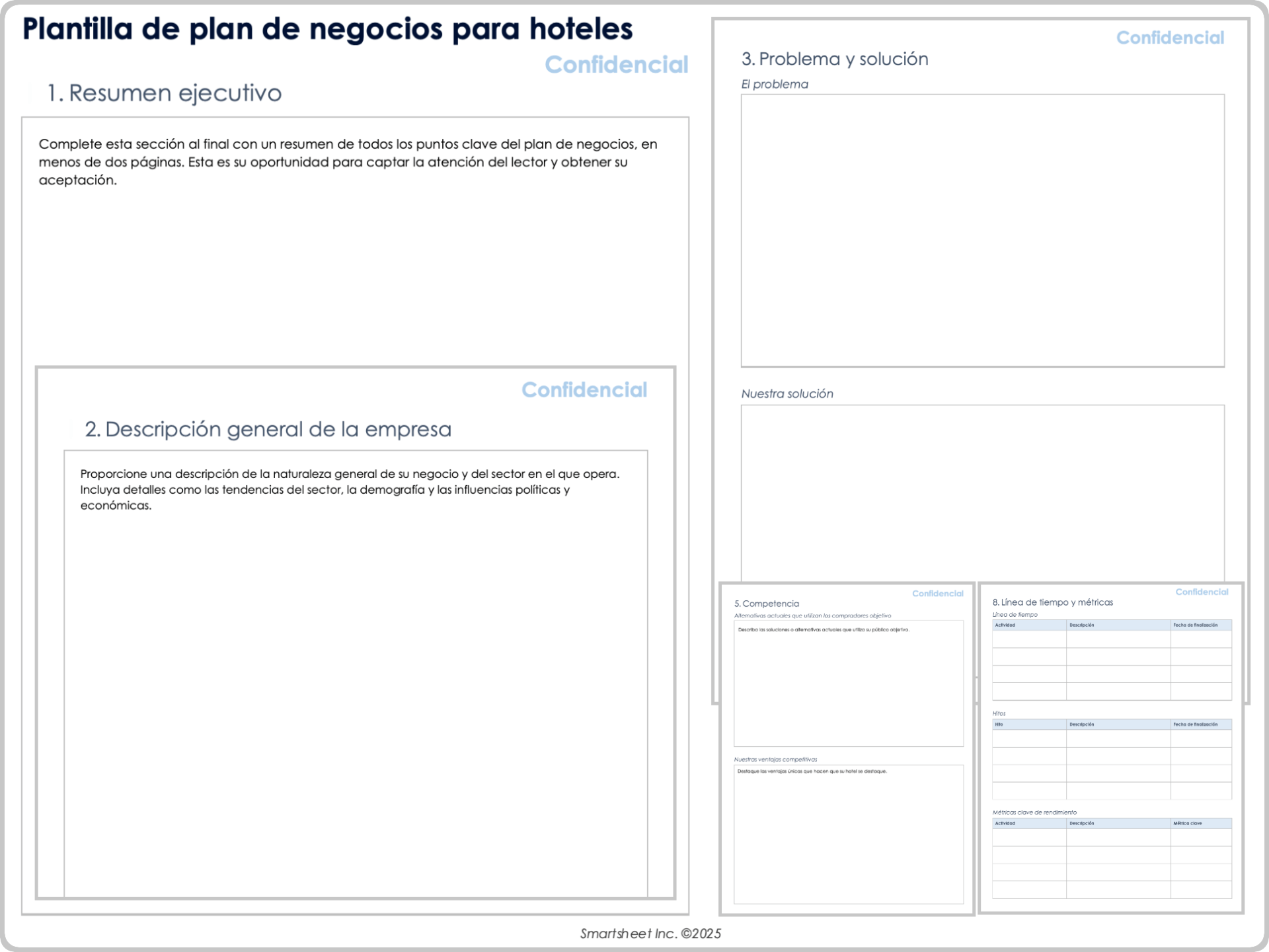 Plantilla del plan de negocios para hoteles