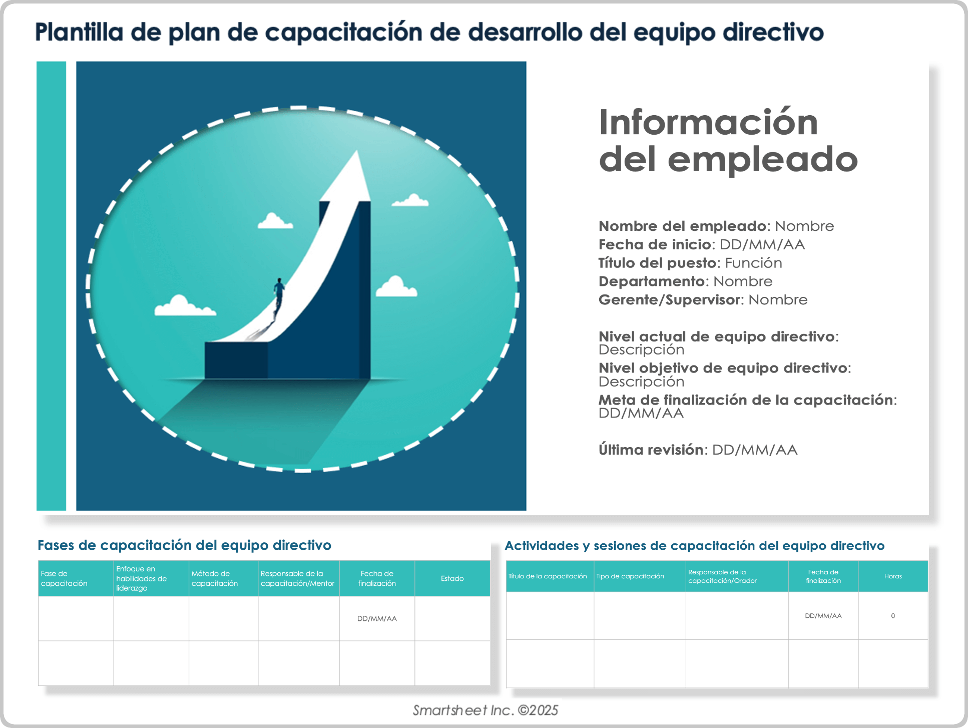 Plantilla de plan de capacitación de desarrollo del equipo directivo