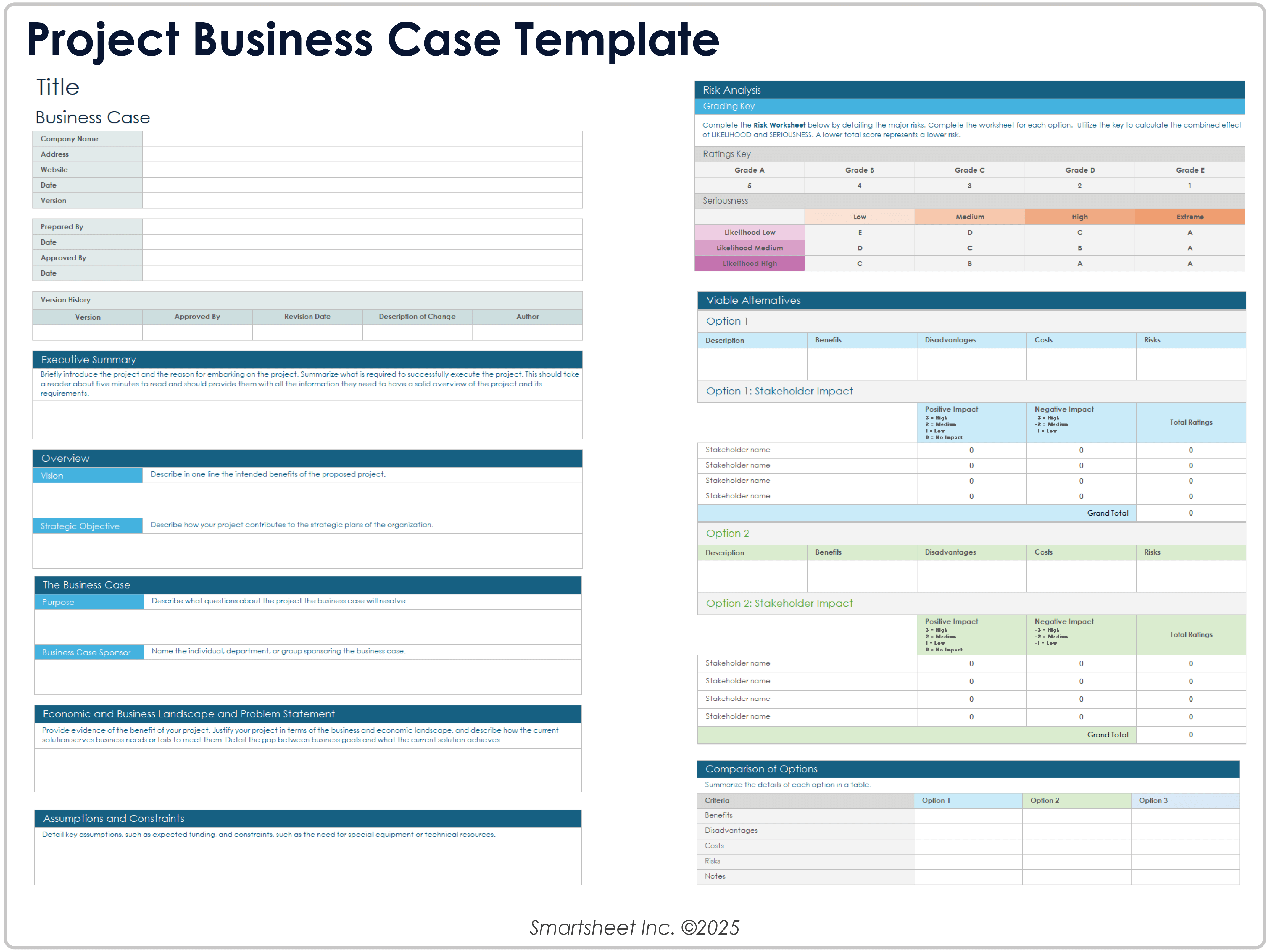 Plantilla de caso de negocios para un proyecto