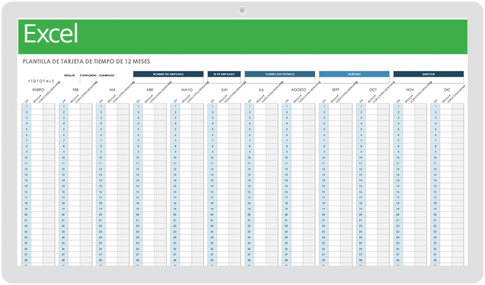 Hoja de control horario en Excel