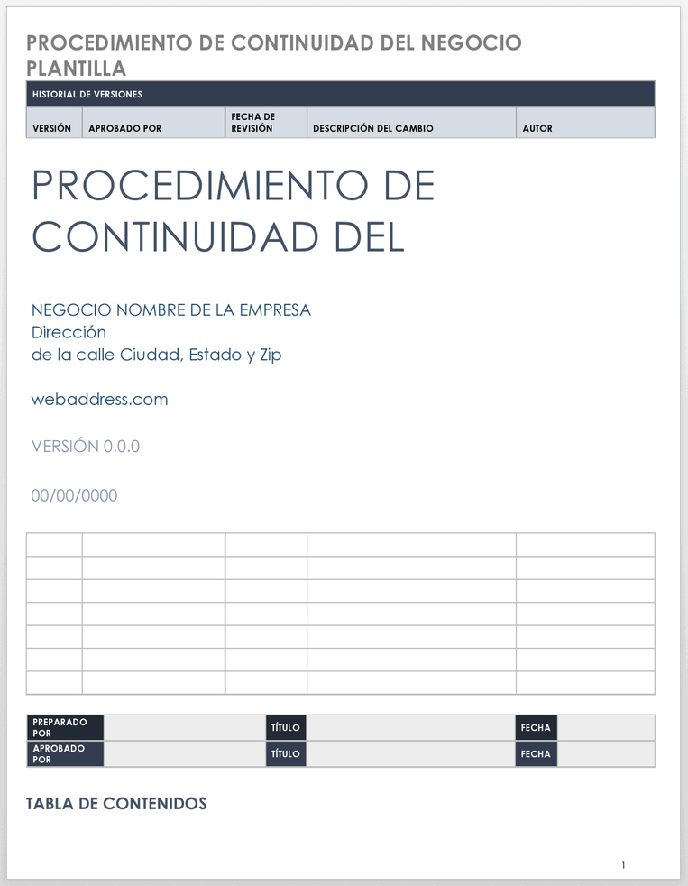 Procedimiento de Continuidad del Negocio